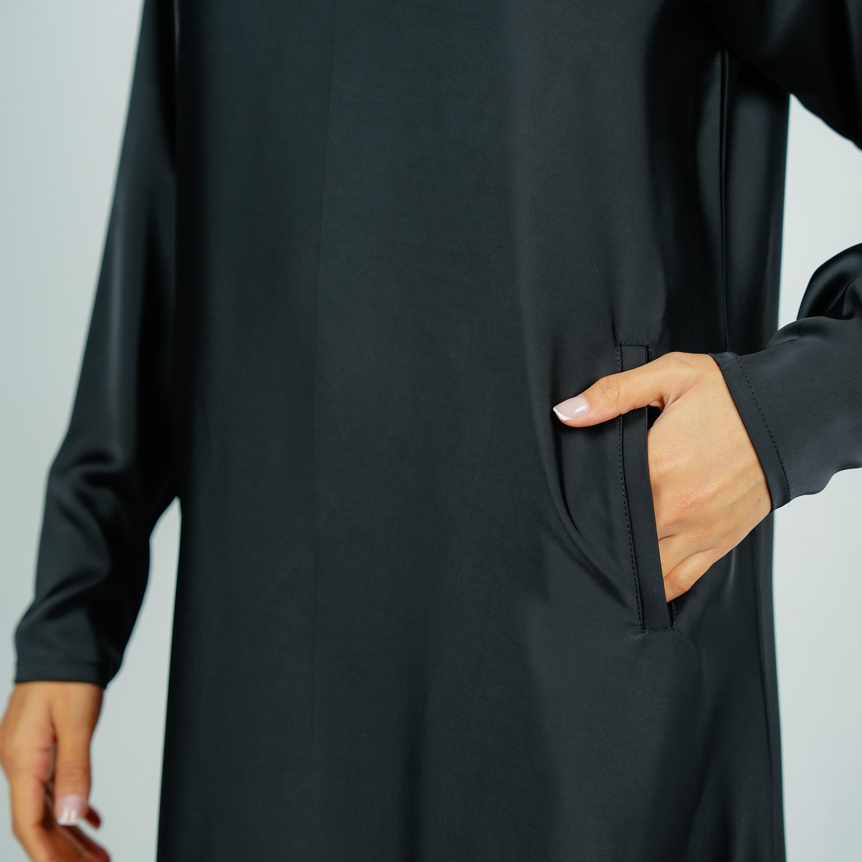 فستان عباية داخلي ساتان أسود من روزيت عباية-women-arabicclothing-abayainner-image-3