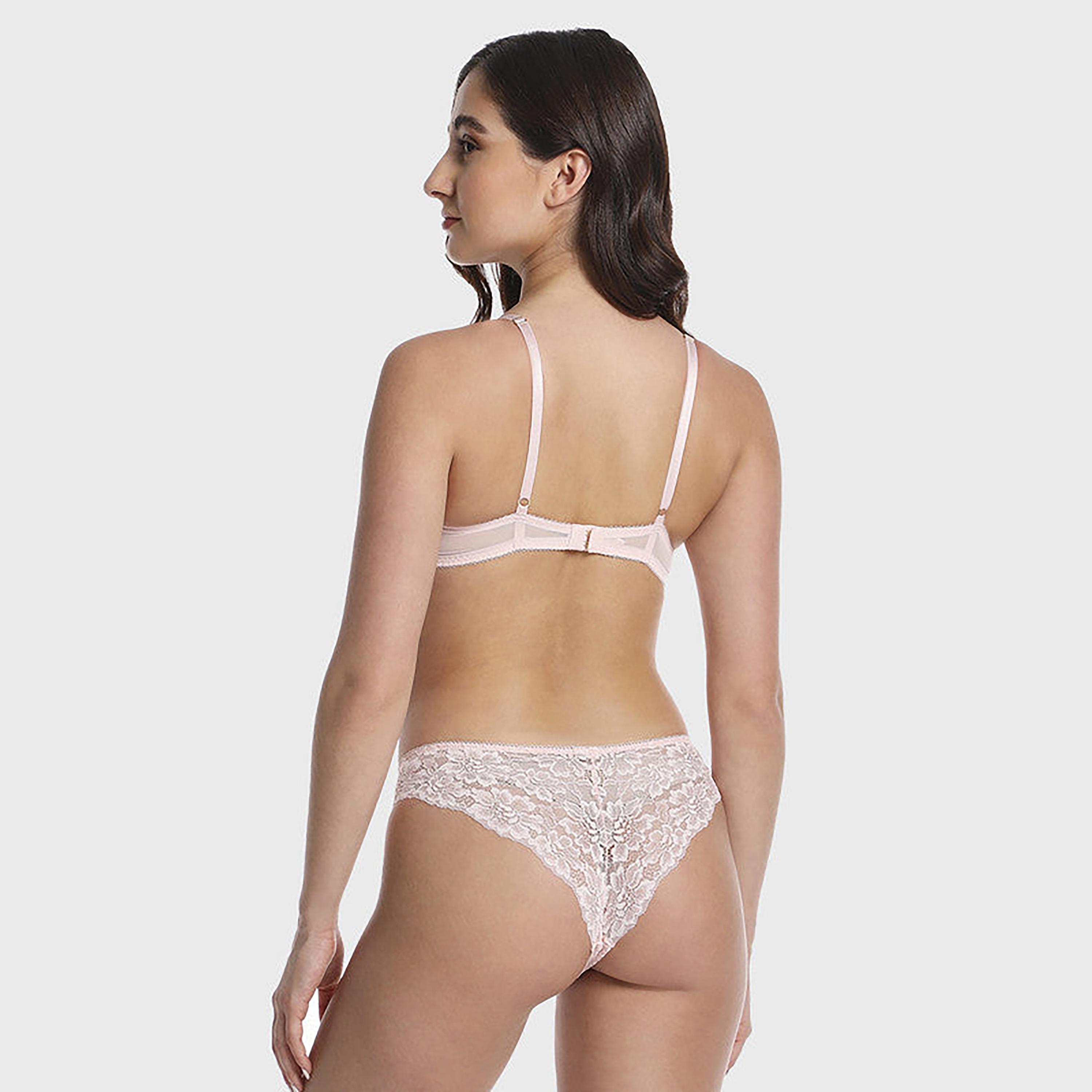 Isla & Evie Pink Lace Medium Coverage Women's Cheeky Panties-women-clothing-lingerie-panties-image-3