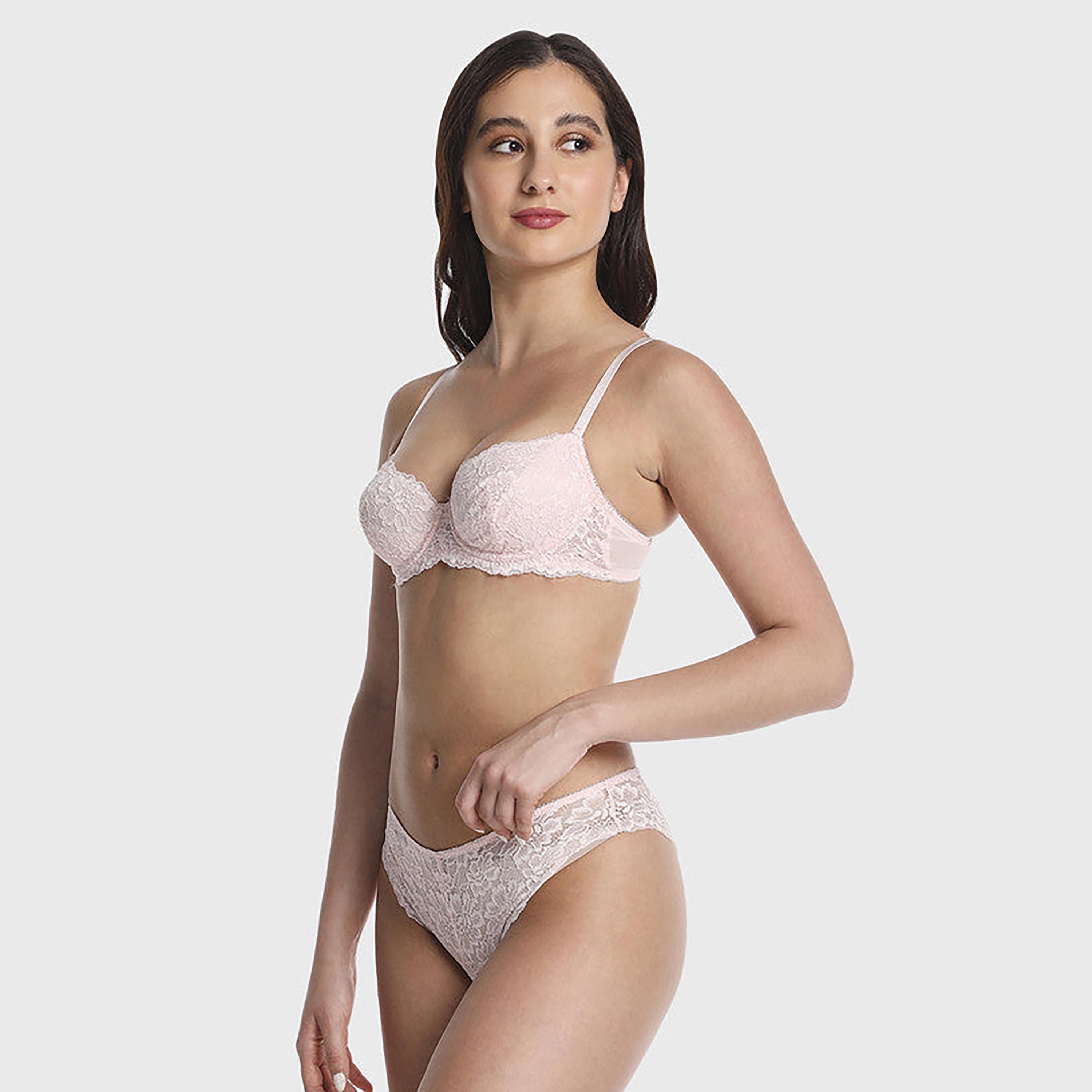 Isla & Evie Pink Lace Medium Coverage Women's Cheeky Panties-women-clothing-lingerie-panties-image-4