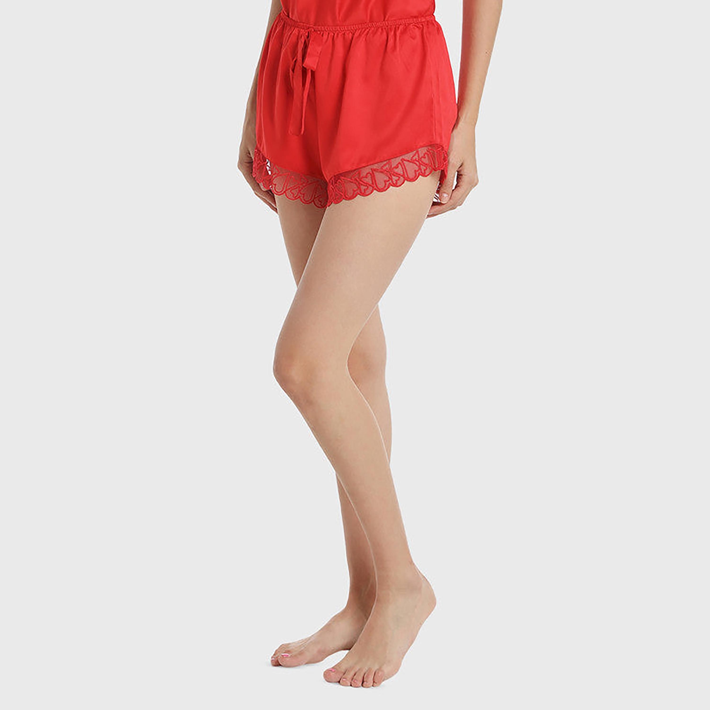 شورت نوم نسائي من Isla & Evie دانتيل متوسط الارتفاع بحزام سحب-women-clothing-nightwear-pyjamas-bottoms-image-2