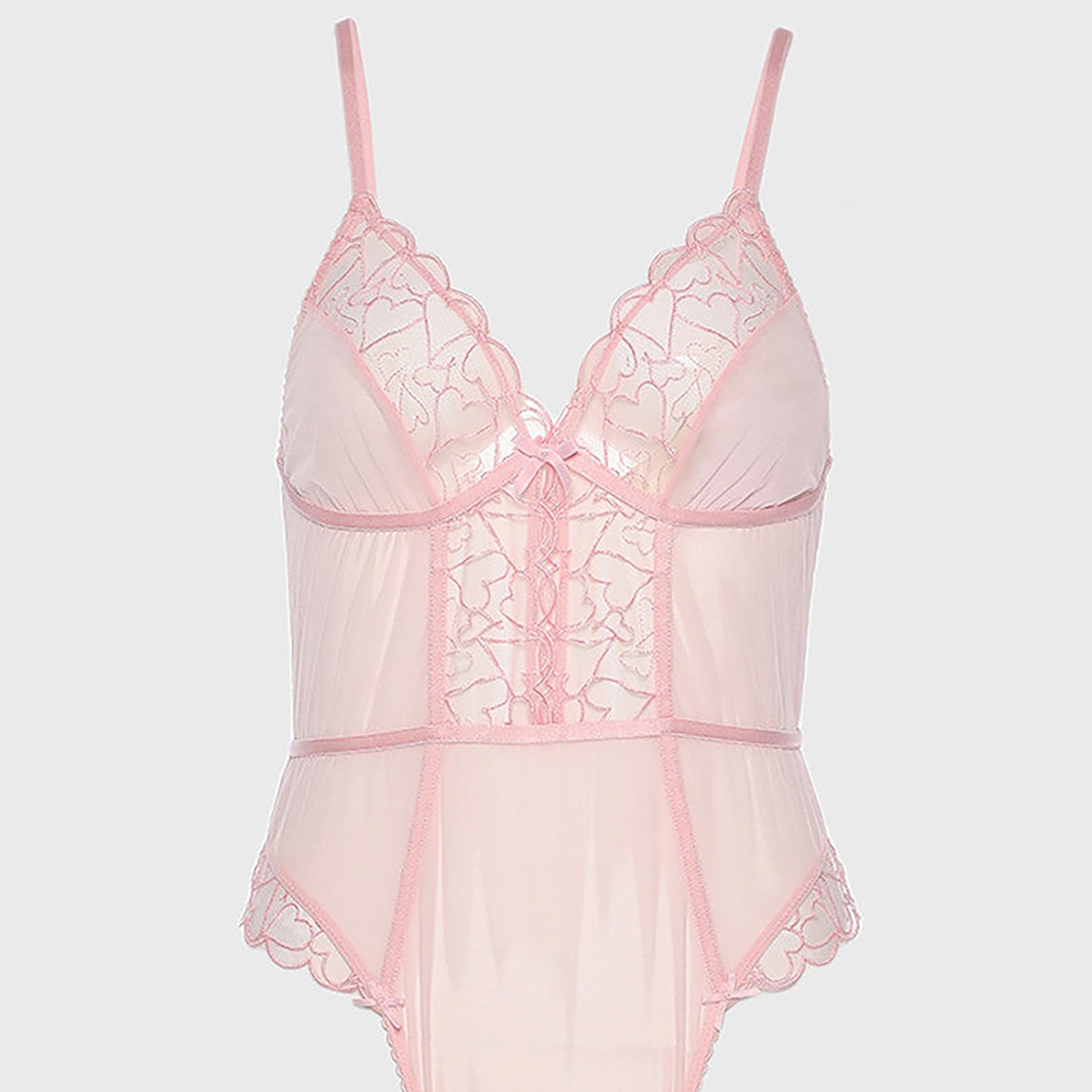Isla & Evie Non-Padded Non-Wired Pink Women's Ruby Bodysuit-women-clothing-lingerie-corsets-image-2