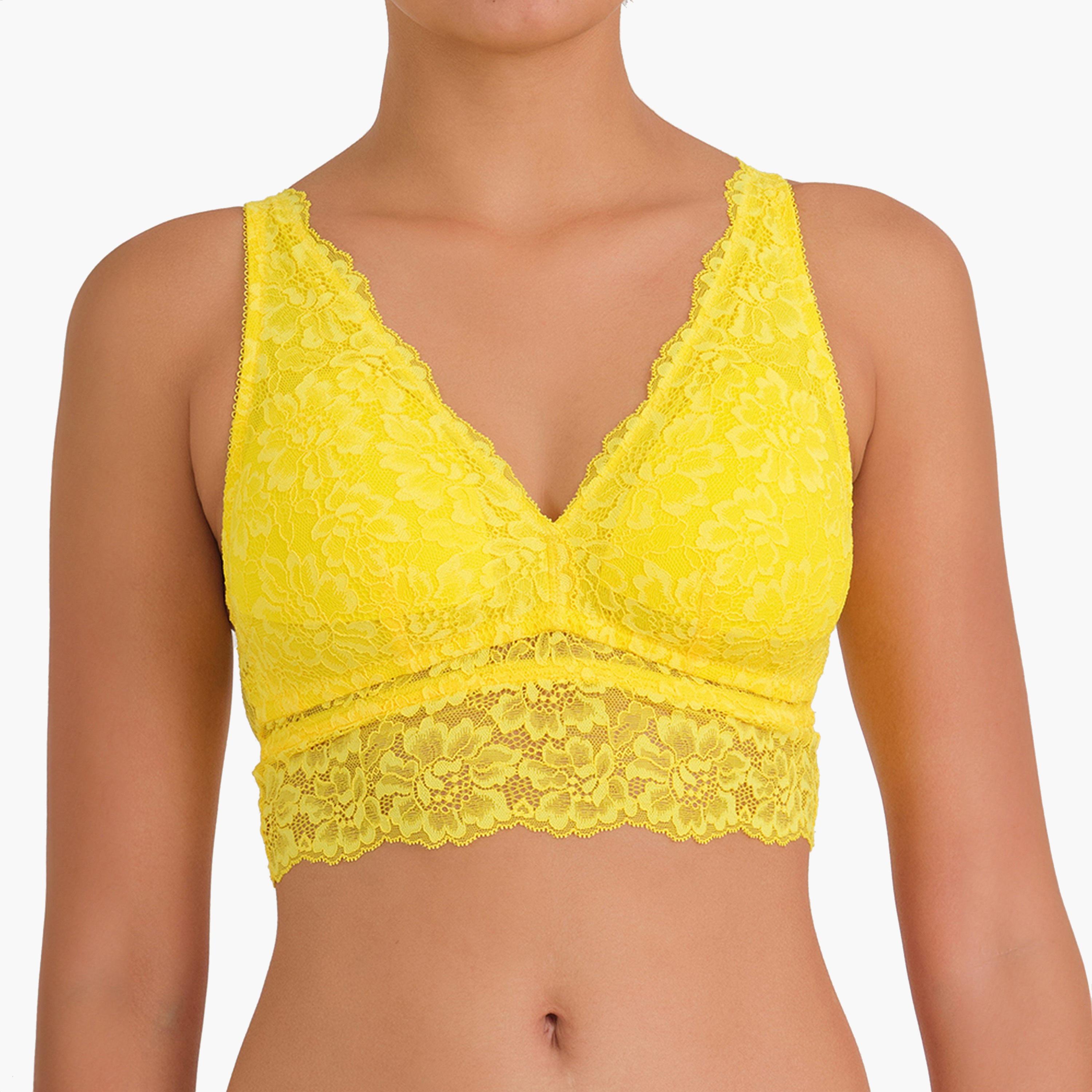 Isla & Evie Everyday Yellow Wired Light Support Padded Women's Bralette-women-clothing-lingerie-bras-image-1