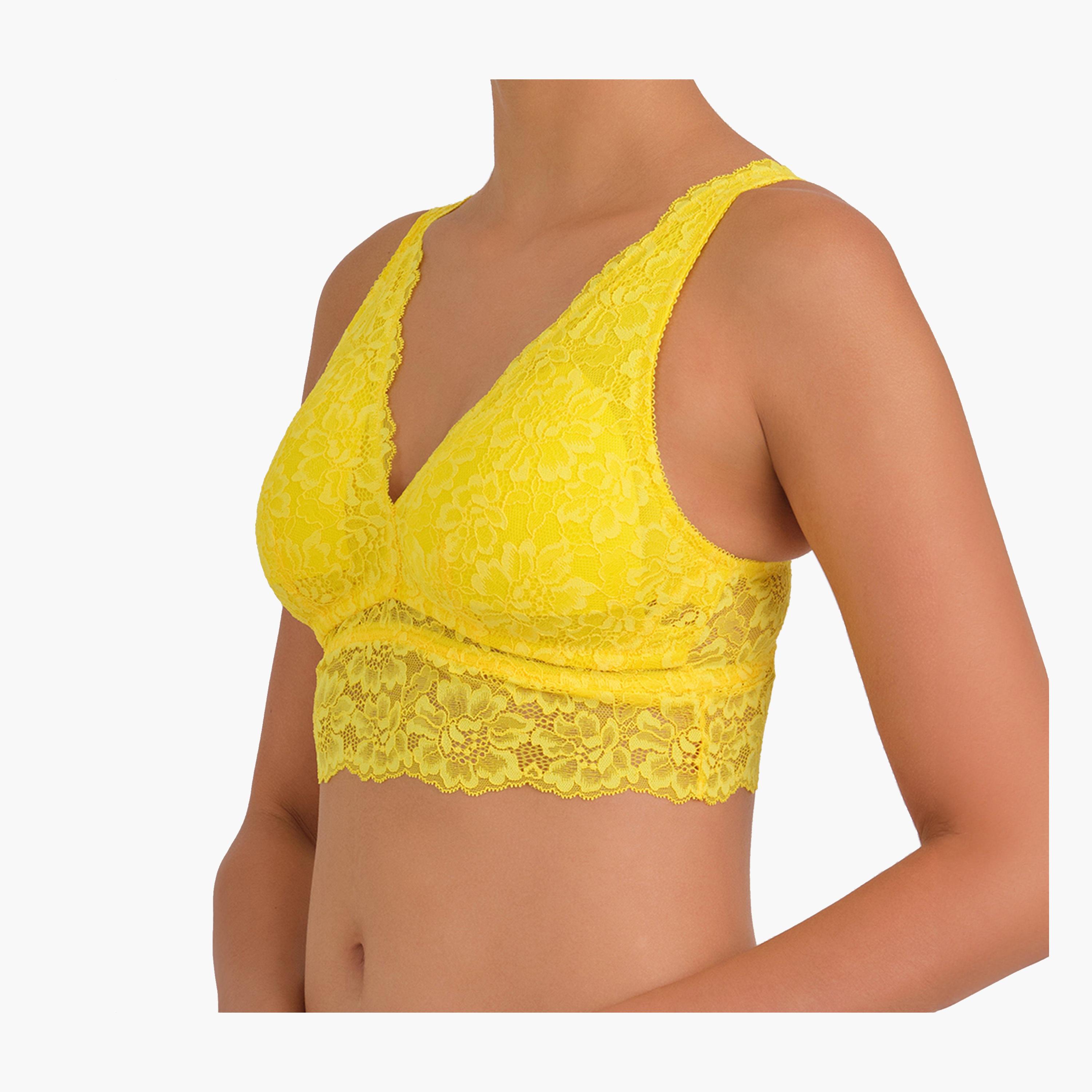 Isla & Evie Everyday Yellow Wired Light Support Padded Women's Bralette-women-clothing-lingerie-bras-image-2