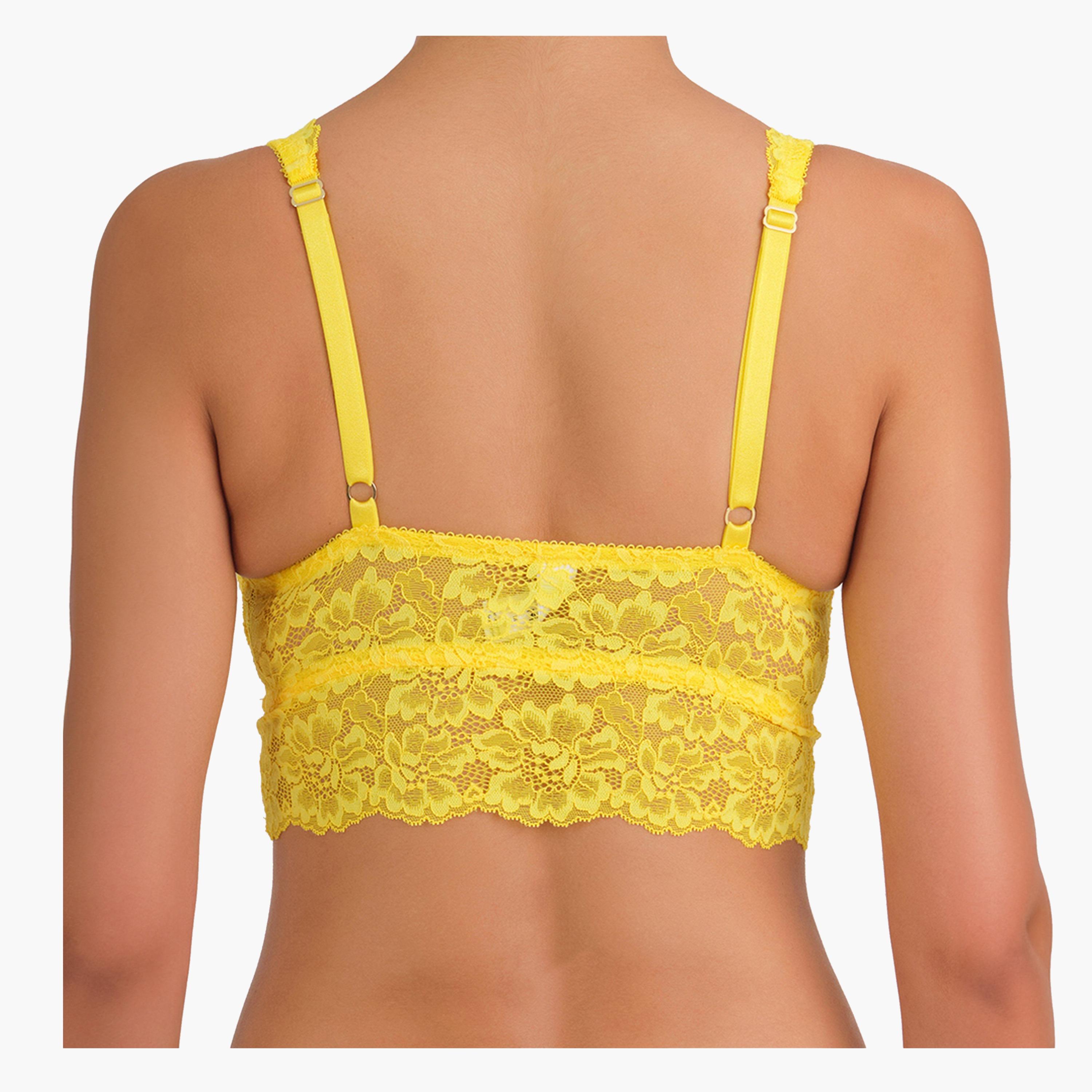 Isla & Evie Everyday Yellow Wired Light Support Padded Women's Bralette-women-clothing-lingerie-bras-image-3