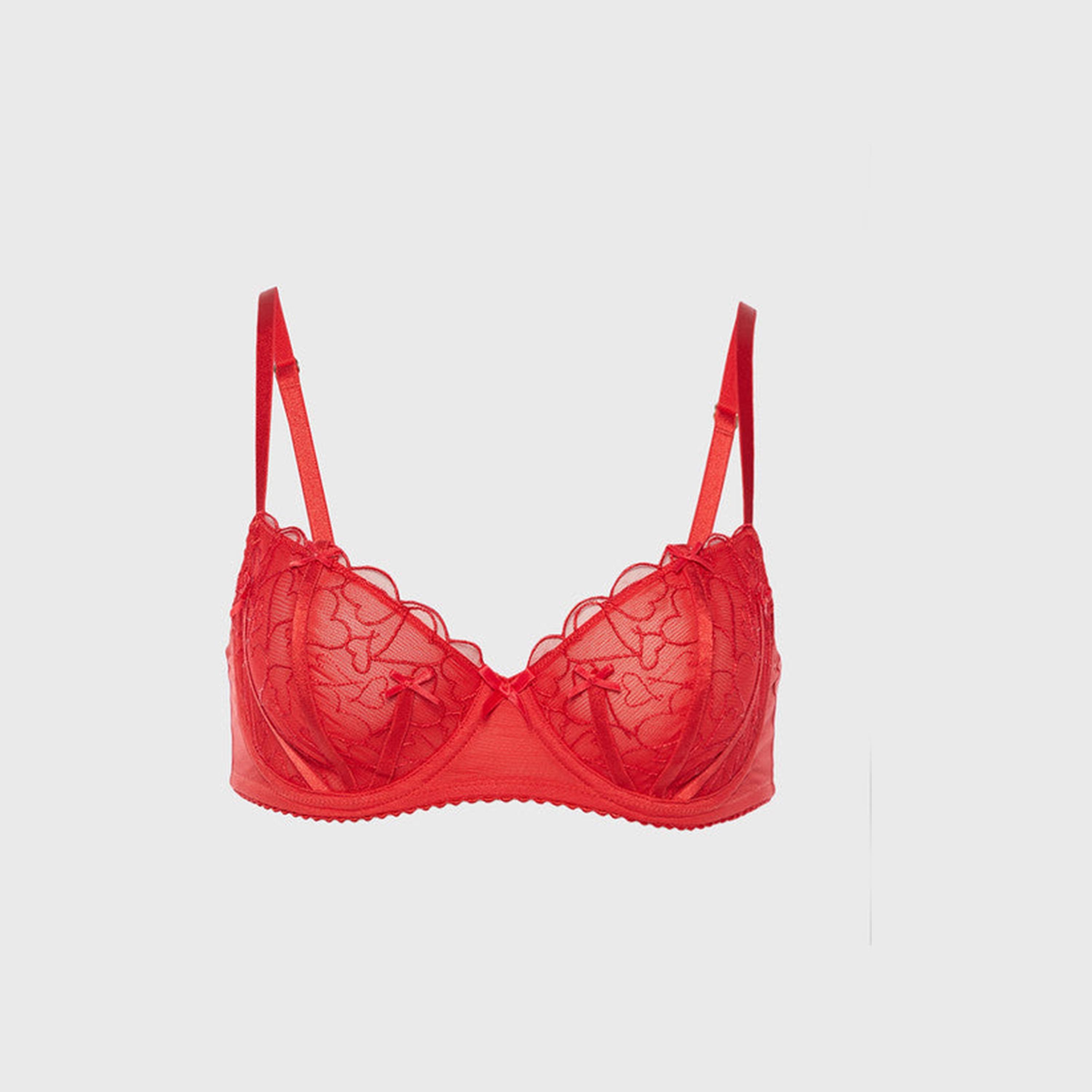 حمالة صدر نسائية حمراء غير مبطنة وغير سلكية من Isla & Evie-women-clothing-lingerie-bras-image-1