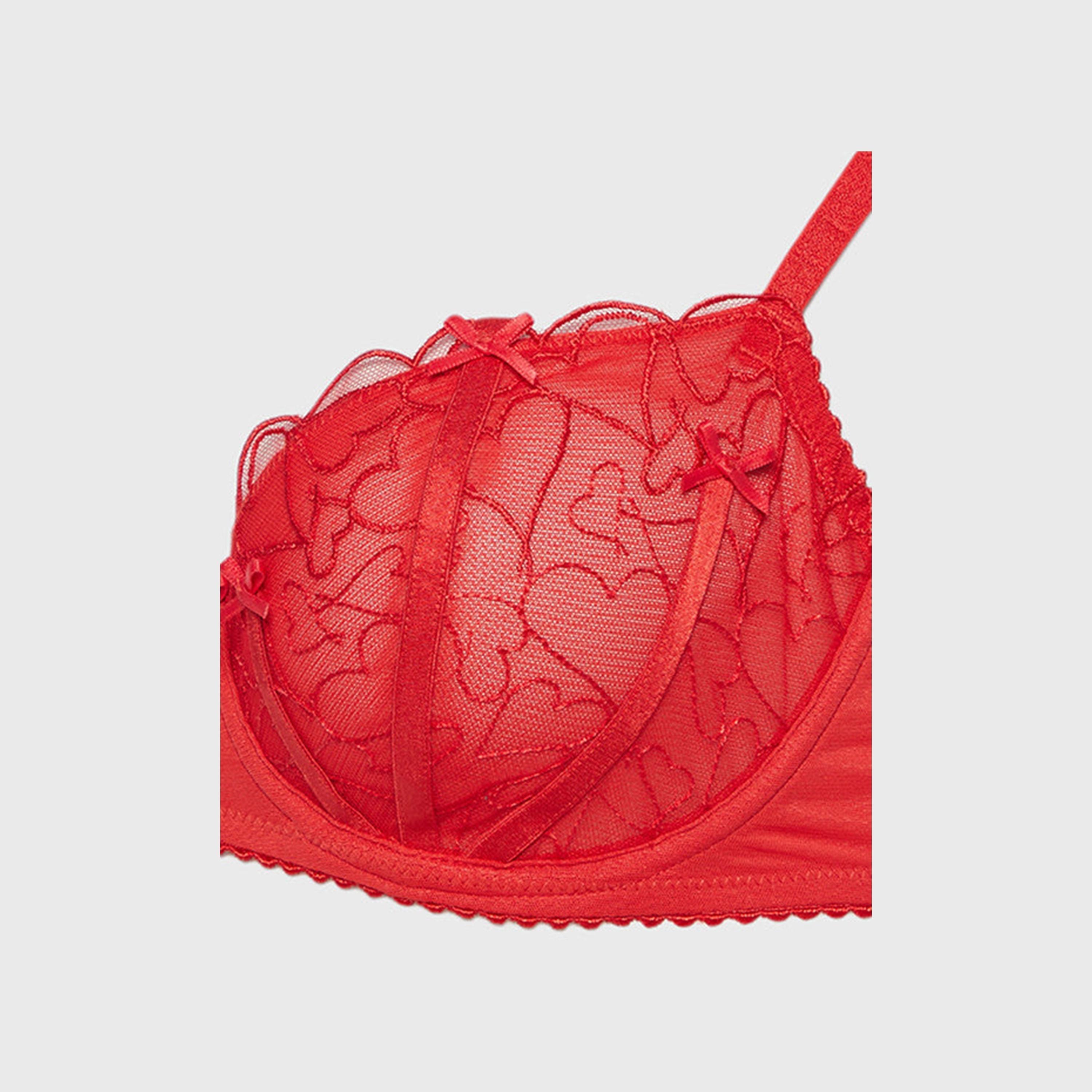 حمالة صدر نسائية حمراء غير مبطنة وغير سلكية من Isla & Evie-women-clothing-lingerie-bras-image-2