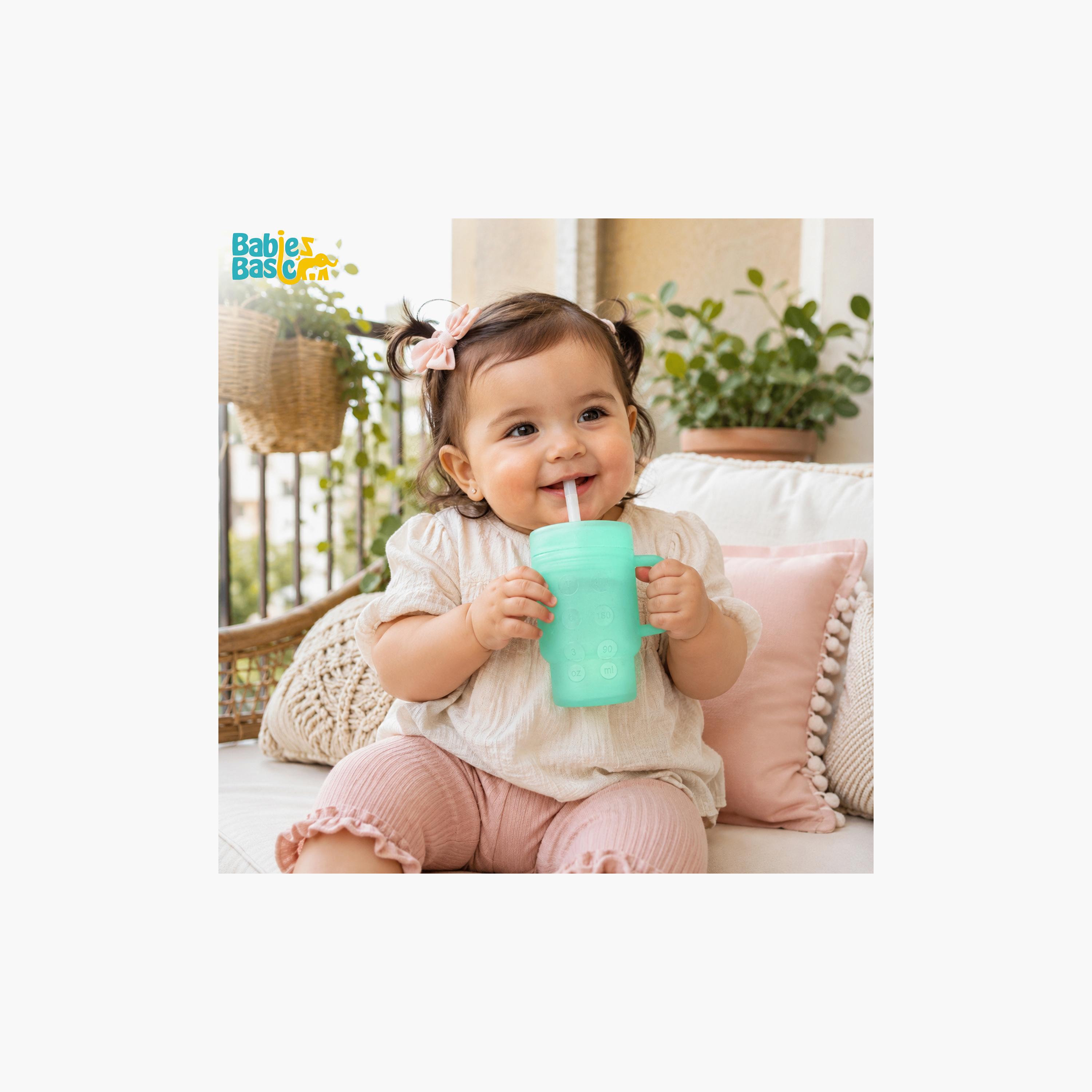 Babies Basic Silicone Tumbler with Straw - 360 ml-baby-feeding-mealtimeessentials-image-2