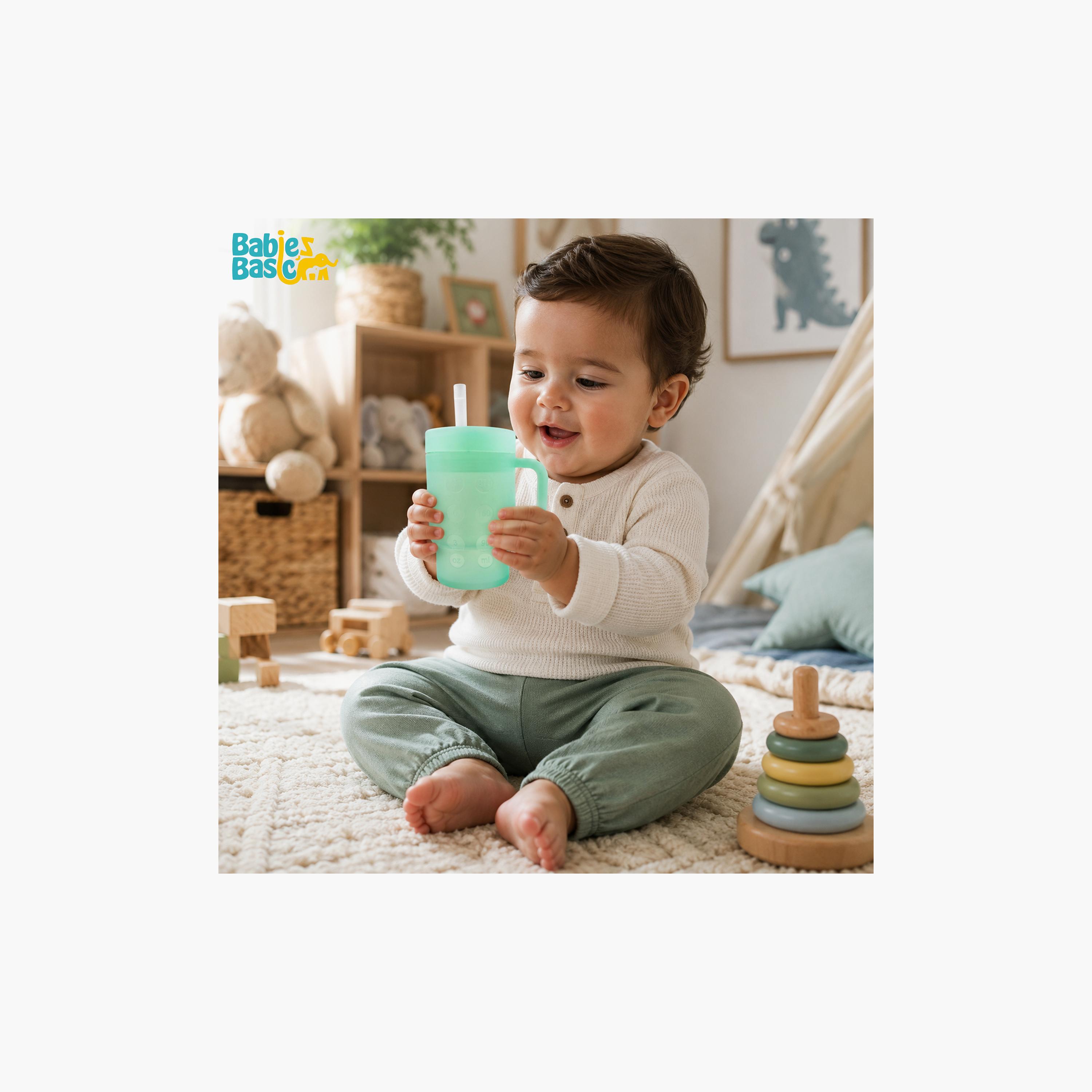 Babies Basic Silicone Tumbler with Straw - 360 ml-baby-feeding-mealtimeessentials-image-3