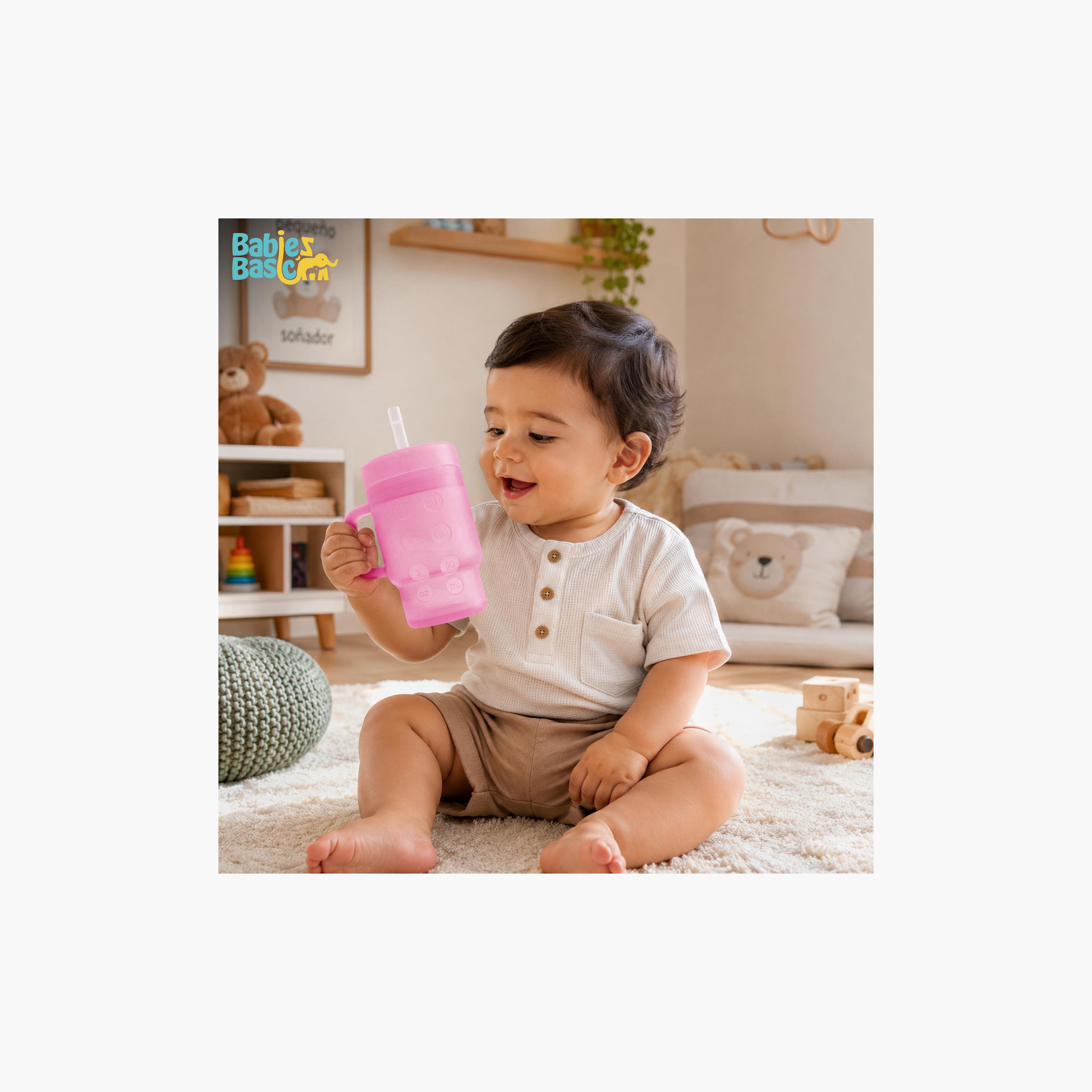 Babies Basic Silicone Tumbler with Straw - 360 ml-baby-feeding-mealtimeessentials-image-2