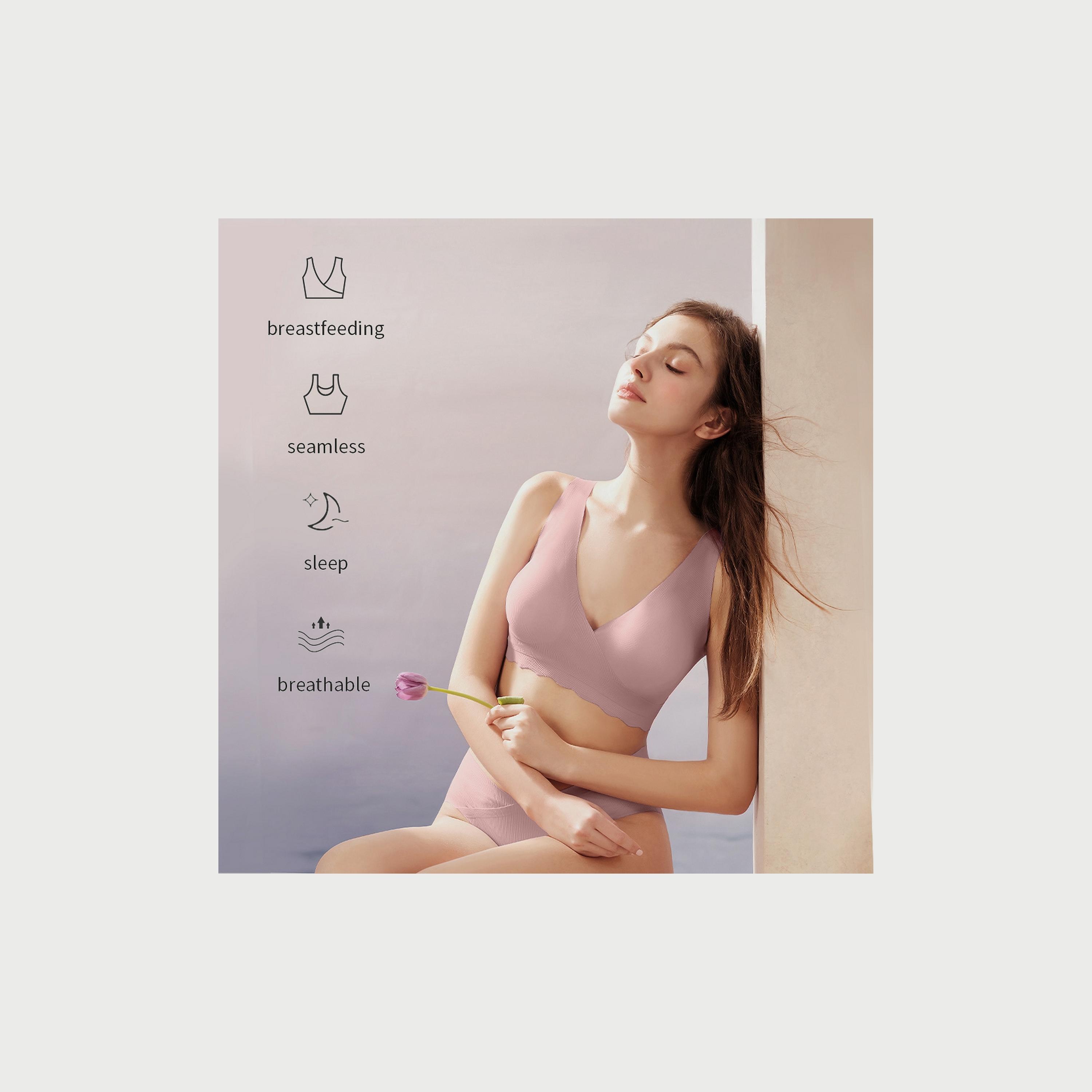 حمالة صدر الأمومة كروس-فيت للرضاعة و النوم من صنفينو(L)، بني-women-clothing-maternity-lingerie-bras-image-5