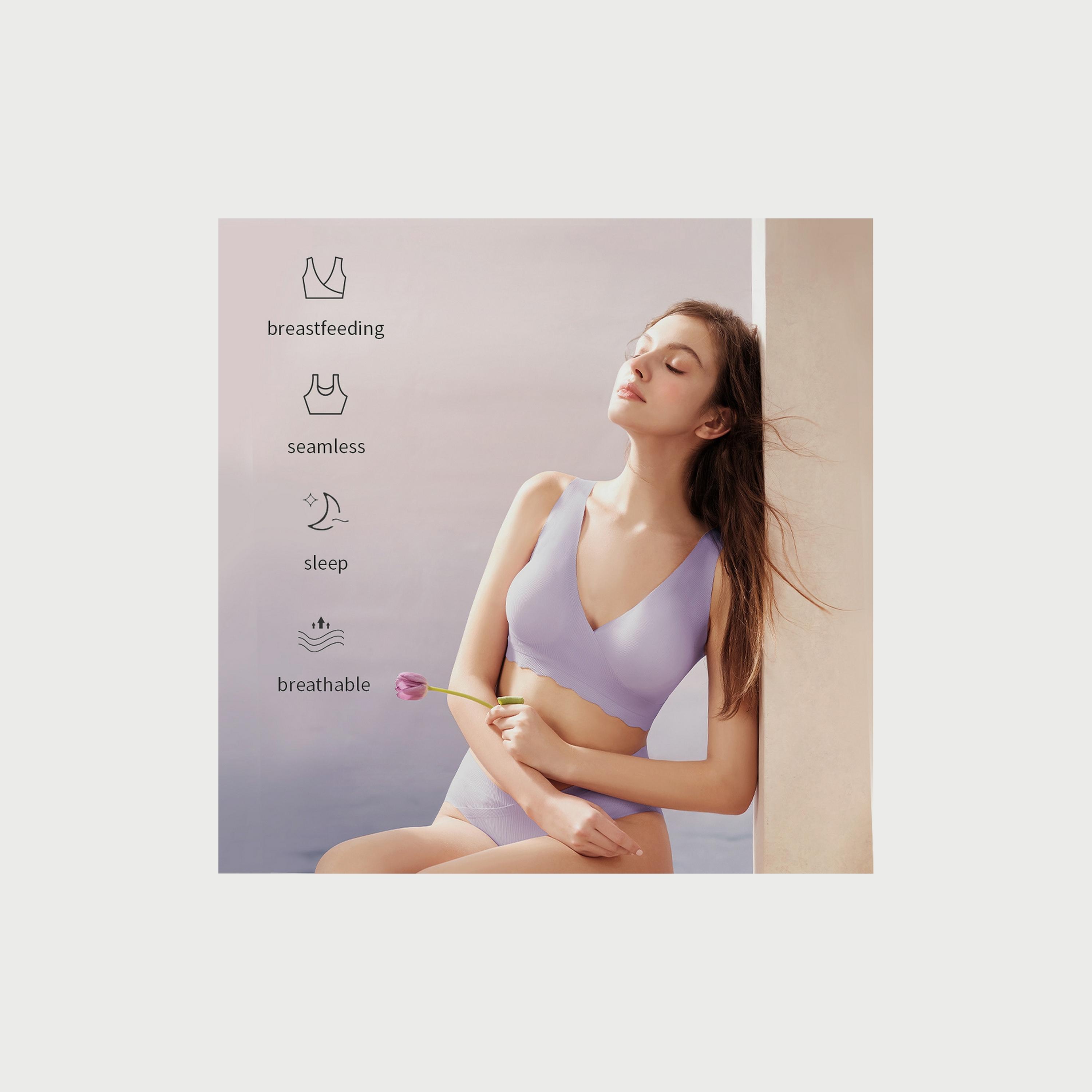 حمالة صدر الأمومة كروس-فيت للرضاعة و النوم من صنفينو(L)، أرجواني-women-clothing-maternity-lingerie-bras-image-1