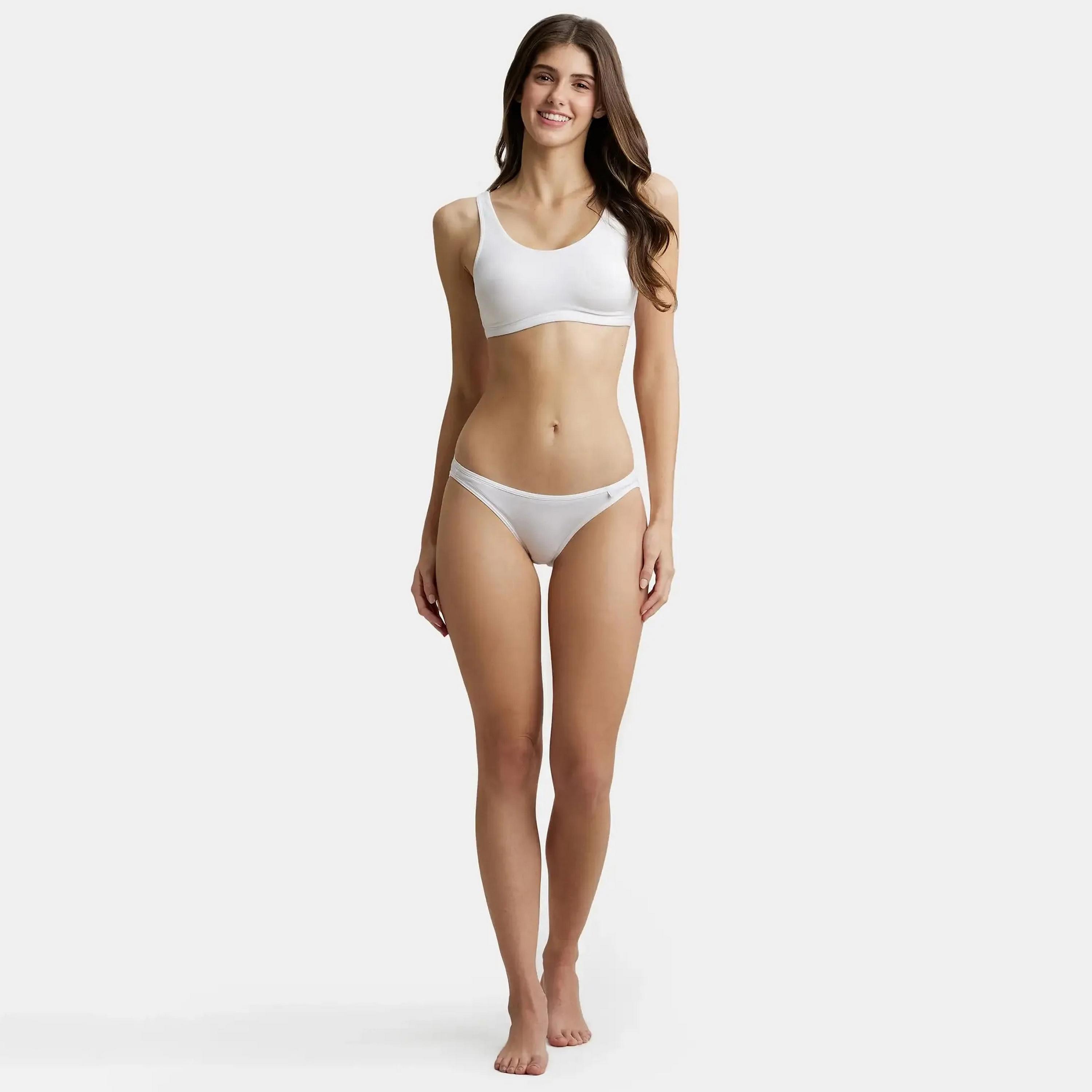 سروال داخلي نسائي بيكيني سادة أبيض مطاطي مميز من جوكي-women-clothing-lingerie-panties-image-4