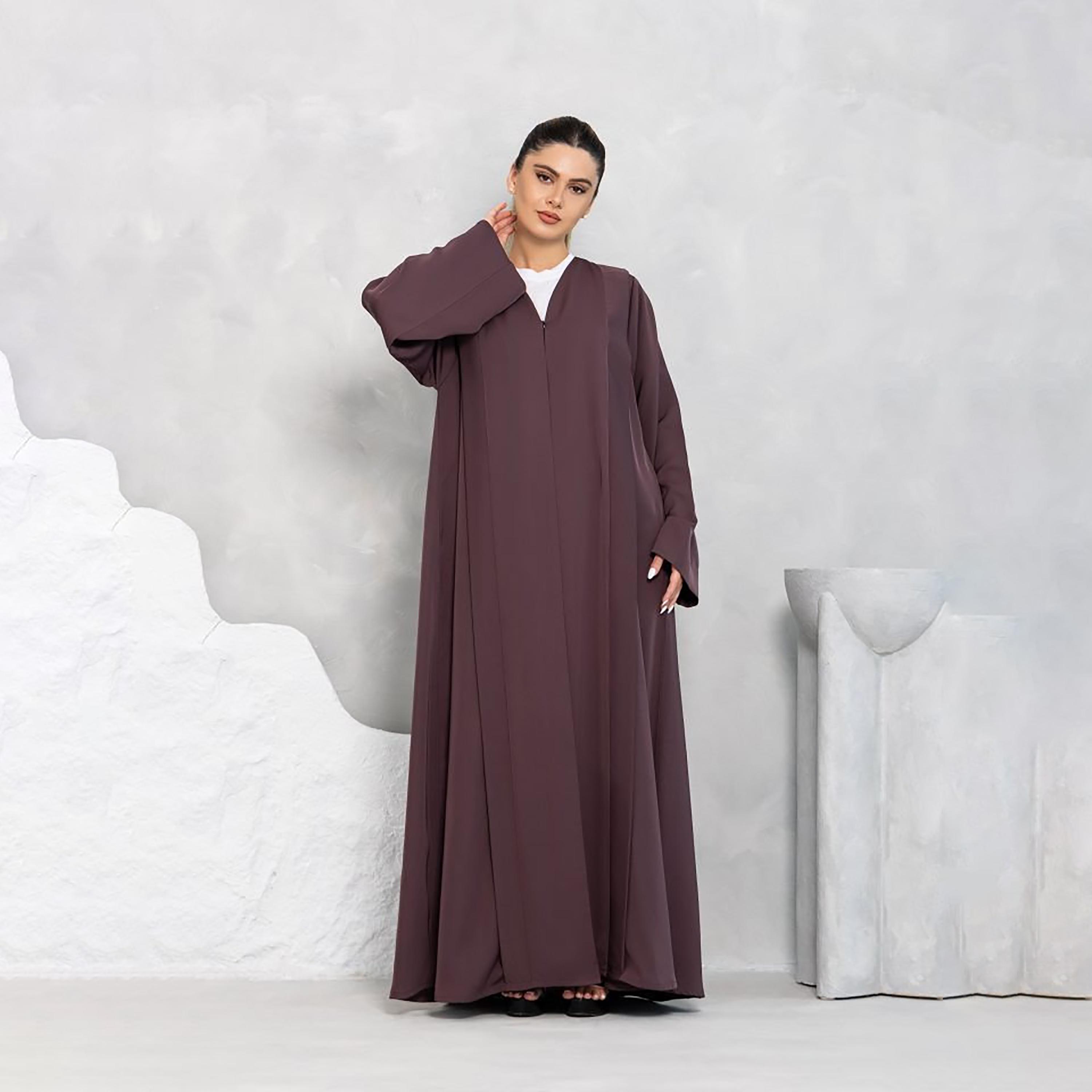 Nikias Mauve Nida Women's Abaya-women-arabicclothing-abayas-image-1