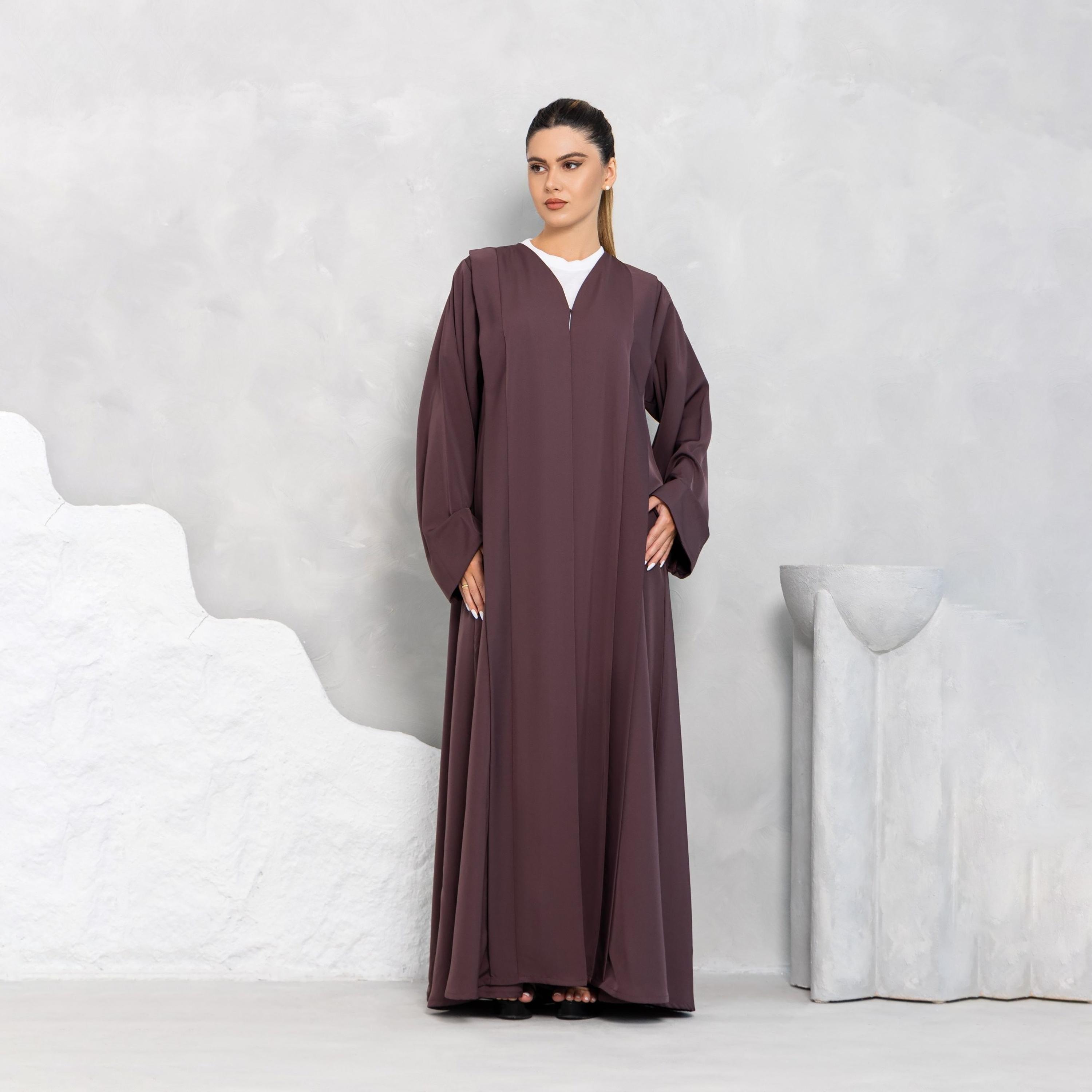 Nikias Mauve Nida Women's Abaya-women-arabicclothing-abayas-image-2