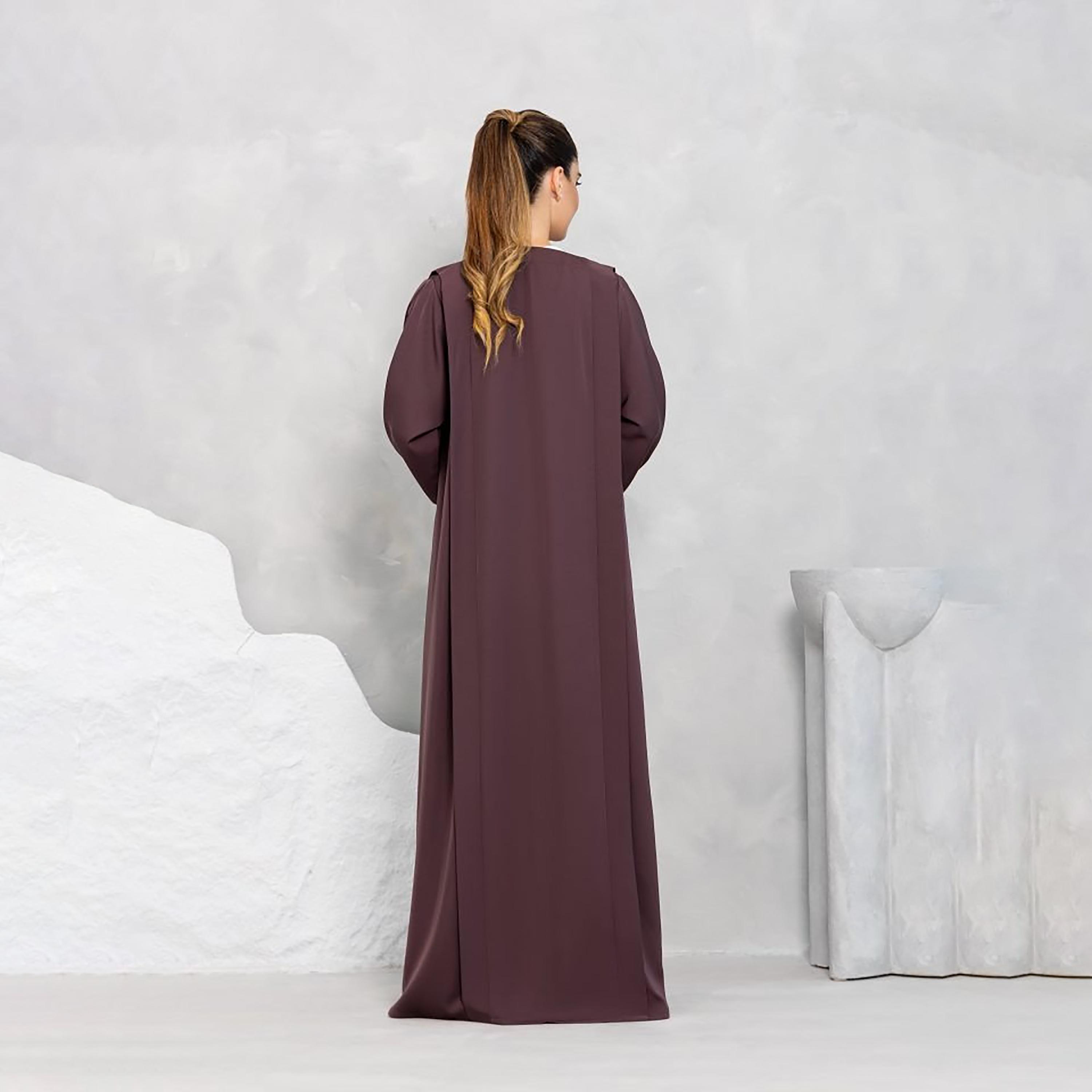 Nikias Mauve Nida Women's Abaya-women-arabicclothing-abayas-image-3