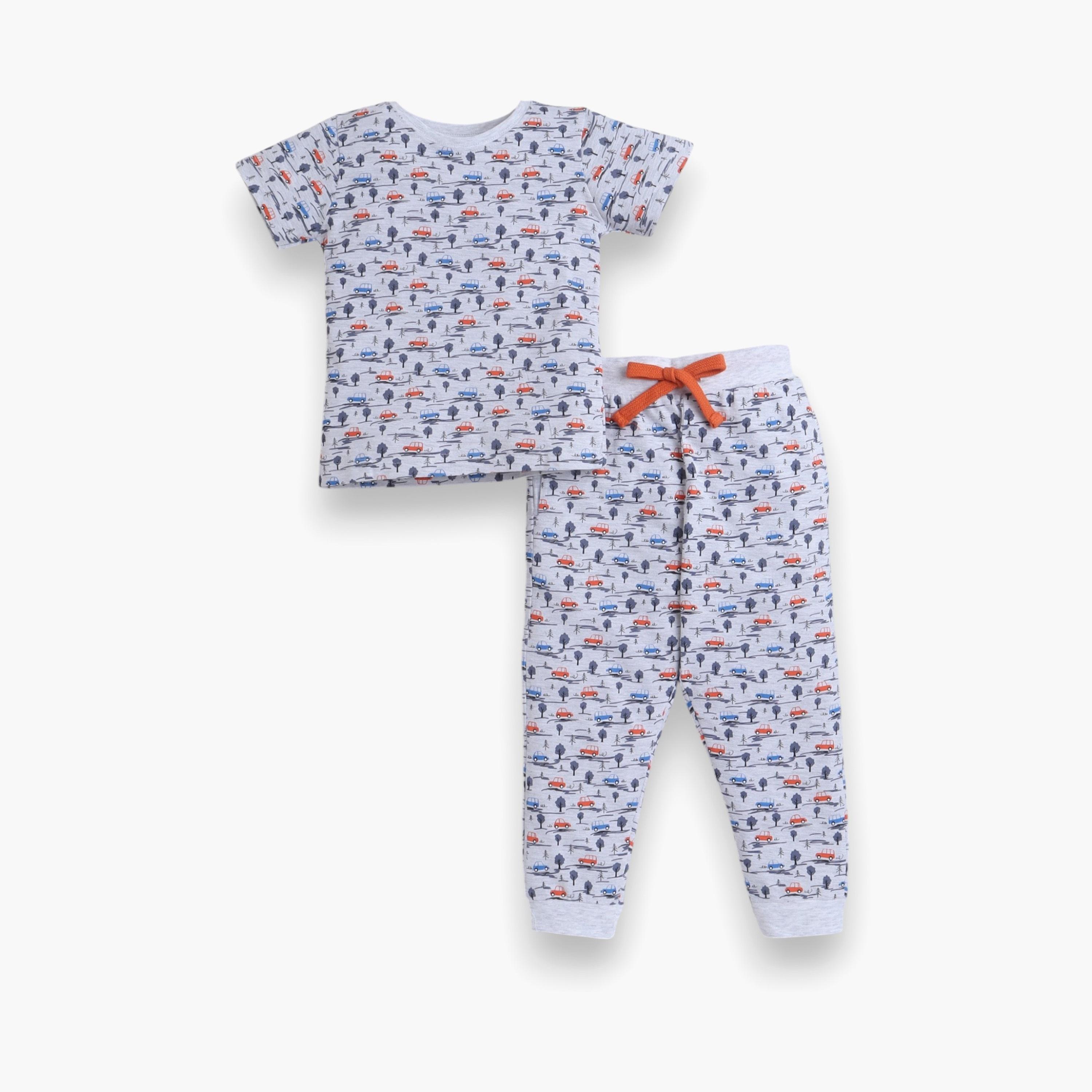 Victor and Jane 2-Piece Printed Short Sleeves T-Shirt with Joggers-boys-clothing-nightwear-image-1