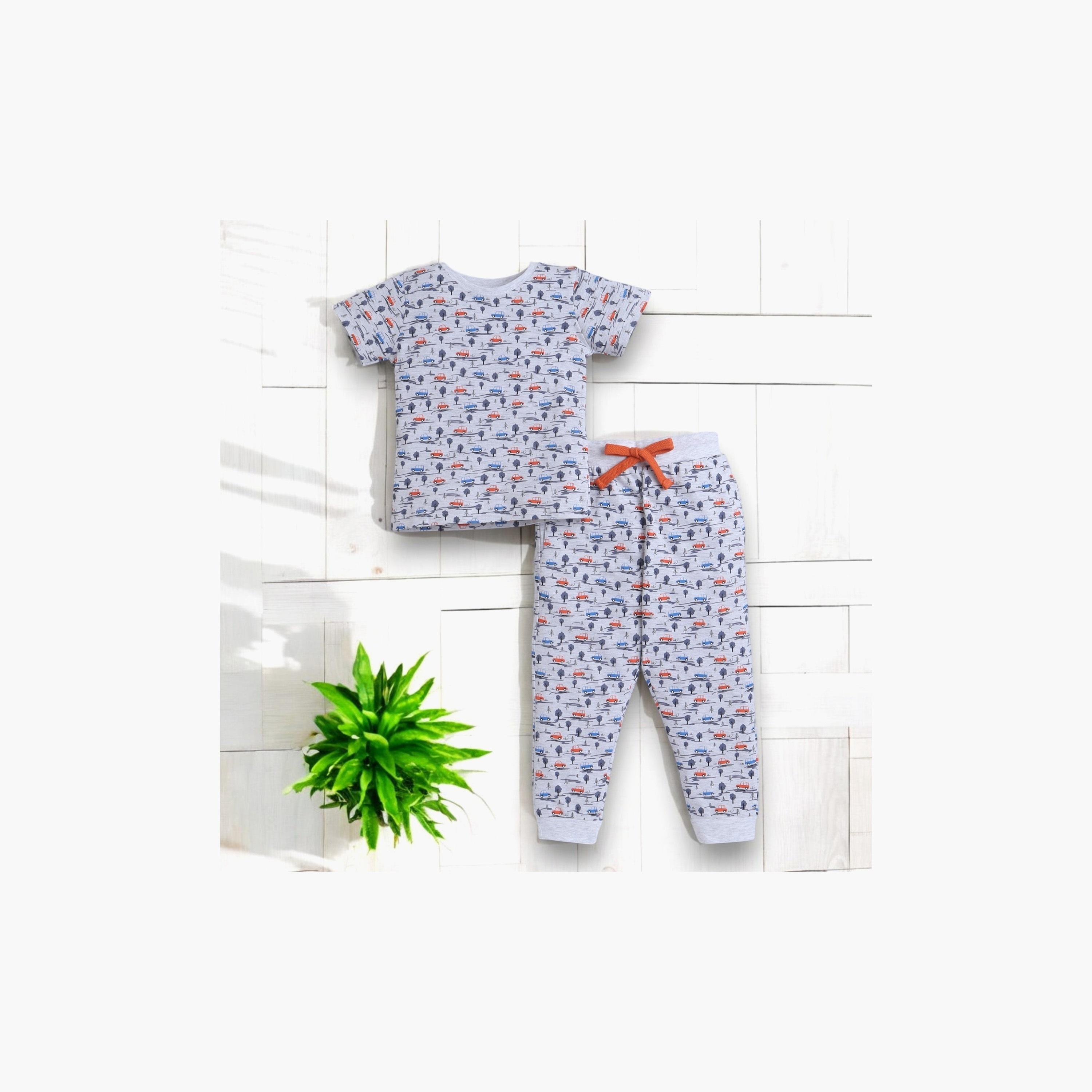 Victor and Jane 2-Piece Printed Short Sleeves T-Shirt with Joggers-boys-clothing-nightwear-image-5