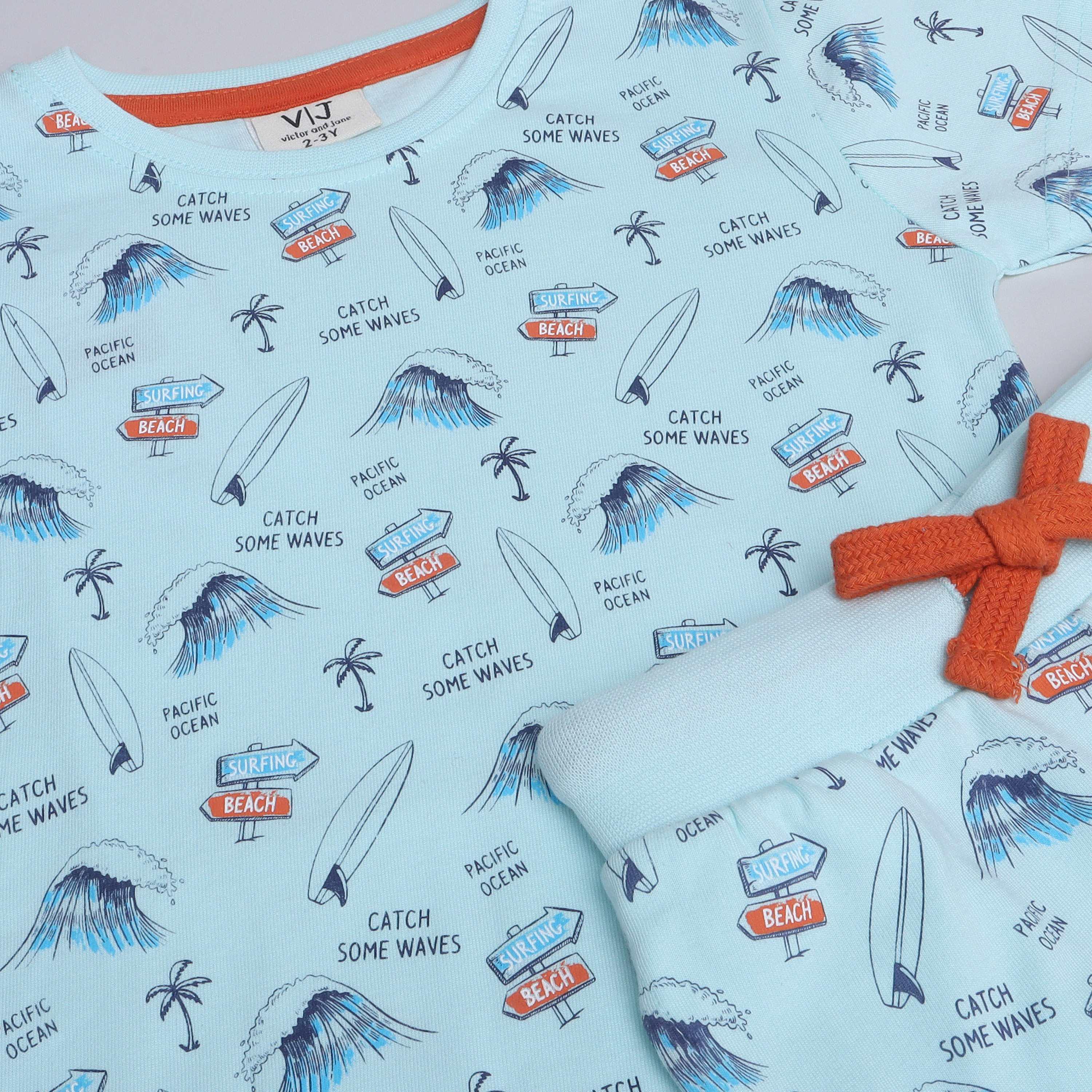 Victor and Jane 2-Piece Printed Short Sleeves T-Shirt with Joggers-boys-clothing-nightwear-image-2