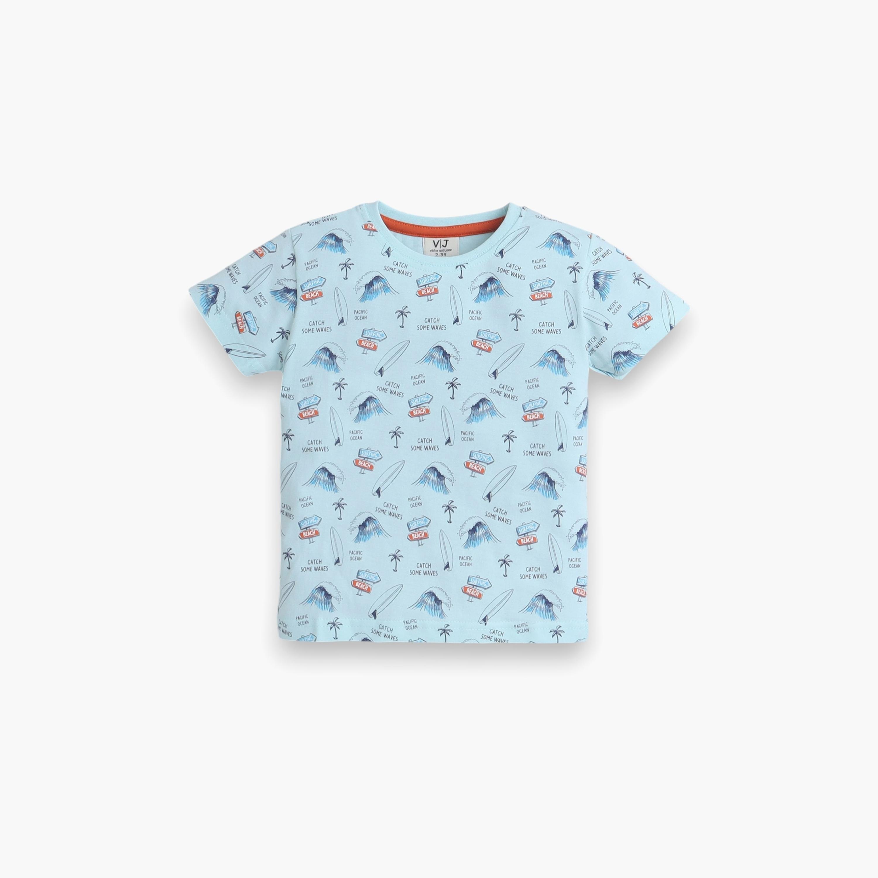 Victor and Jane 2-Piece Printed Short Sleeves T-Shirt with Joggers-boys-clothing-nightwear-image-3
