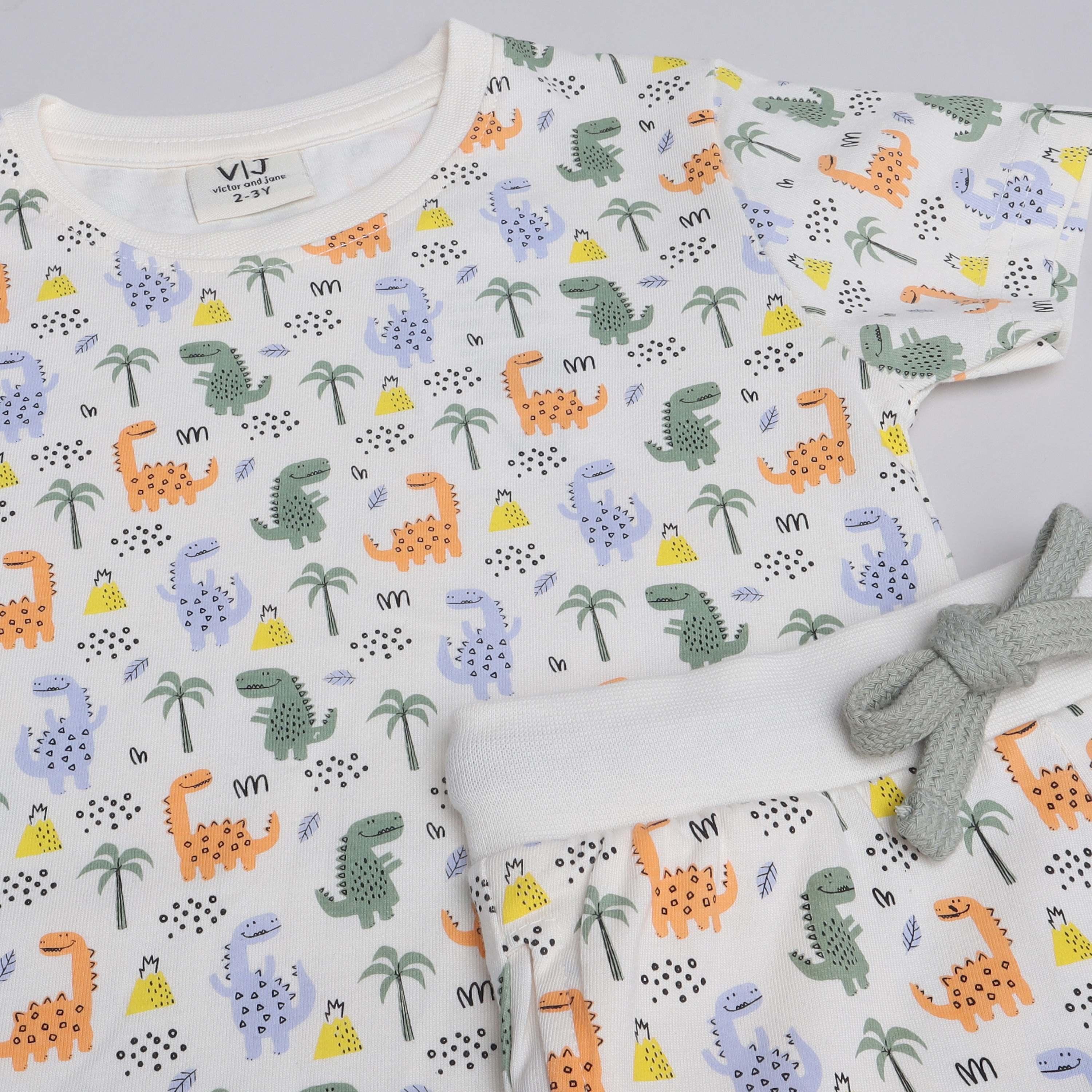 Victor and Jane 2-Piece Printed Short Sleeves T-Shirt with Joggers-boys-clothing-nightwear-image-2