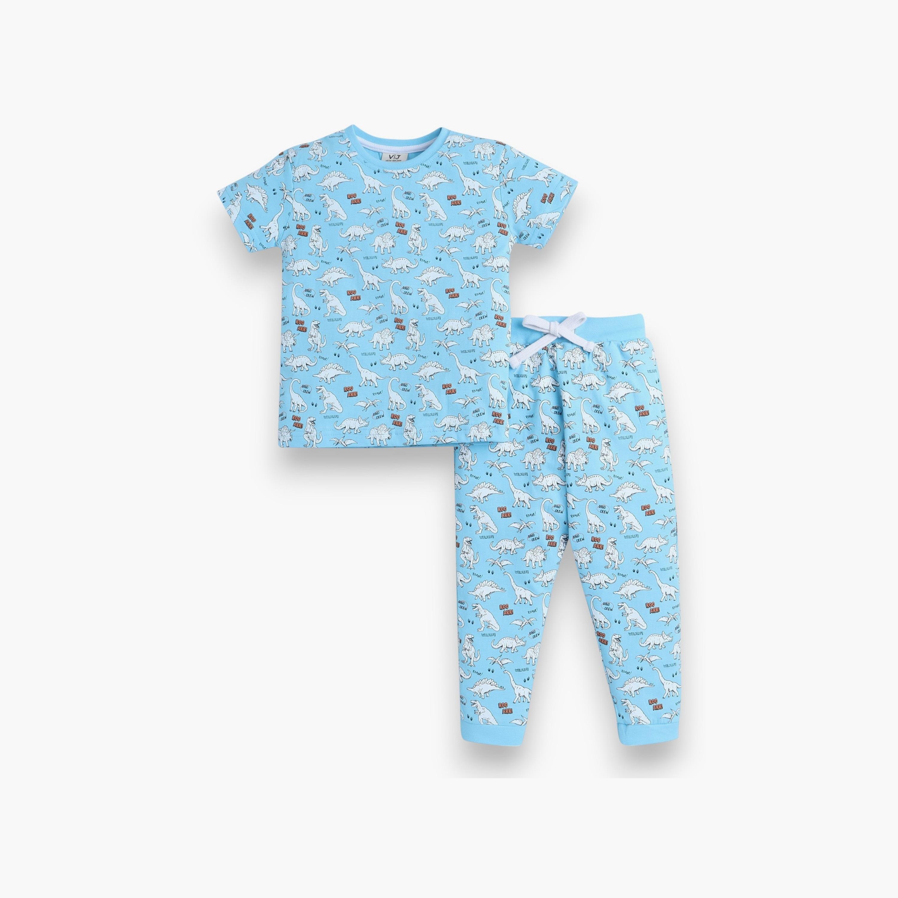 Victor and Jane 2-Piece Printed Short Sleeves T-Shirt with Joggers-boys-clothing-nightwear-image-1