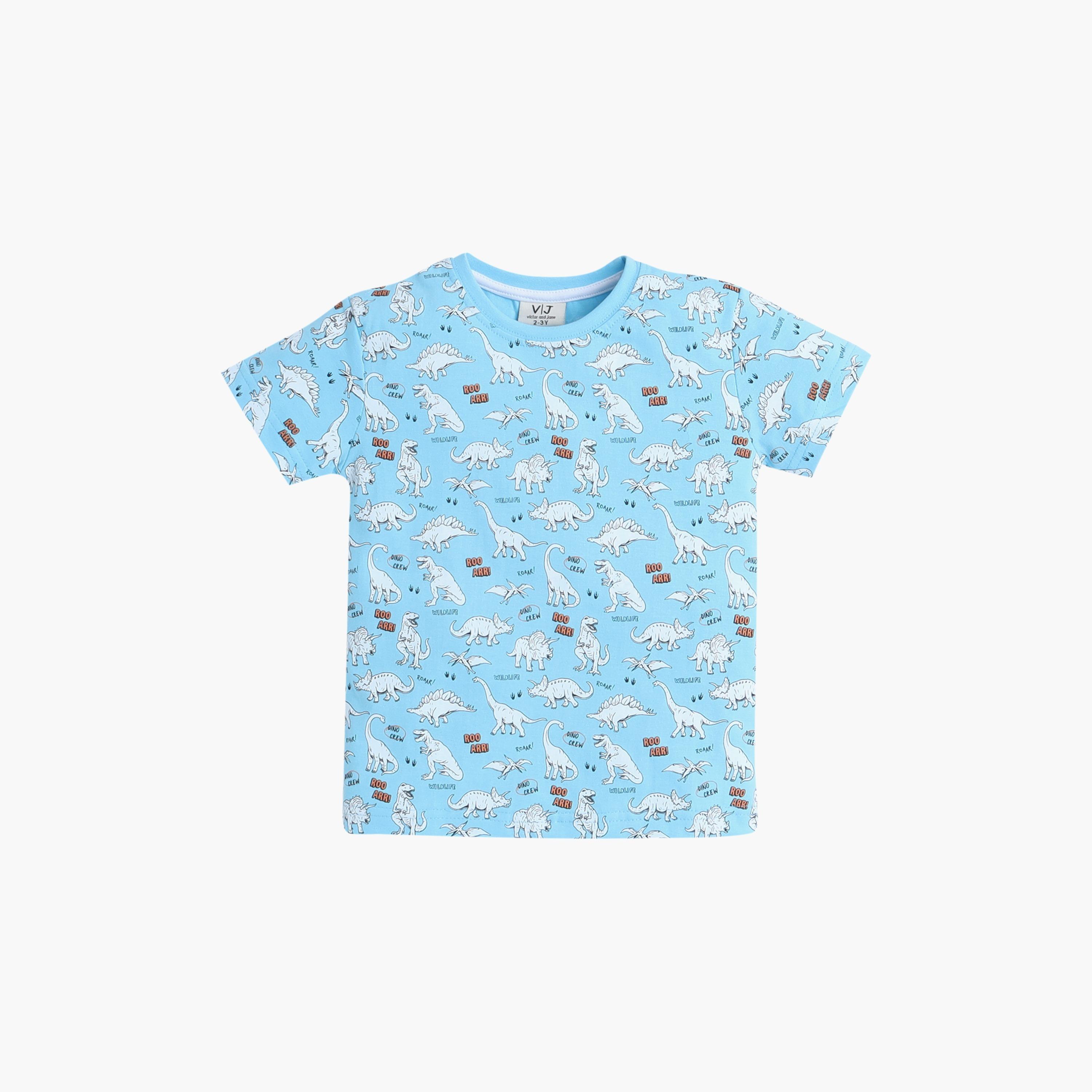 Victor and Jane 2-Piece Printed Short Sleeves T-Shirt with Joggers-boys-clothing-nightwear-image-2