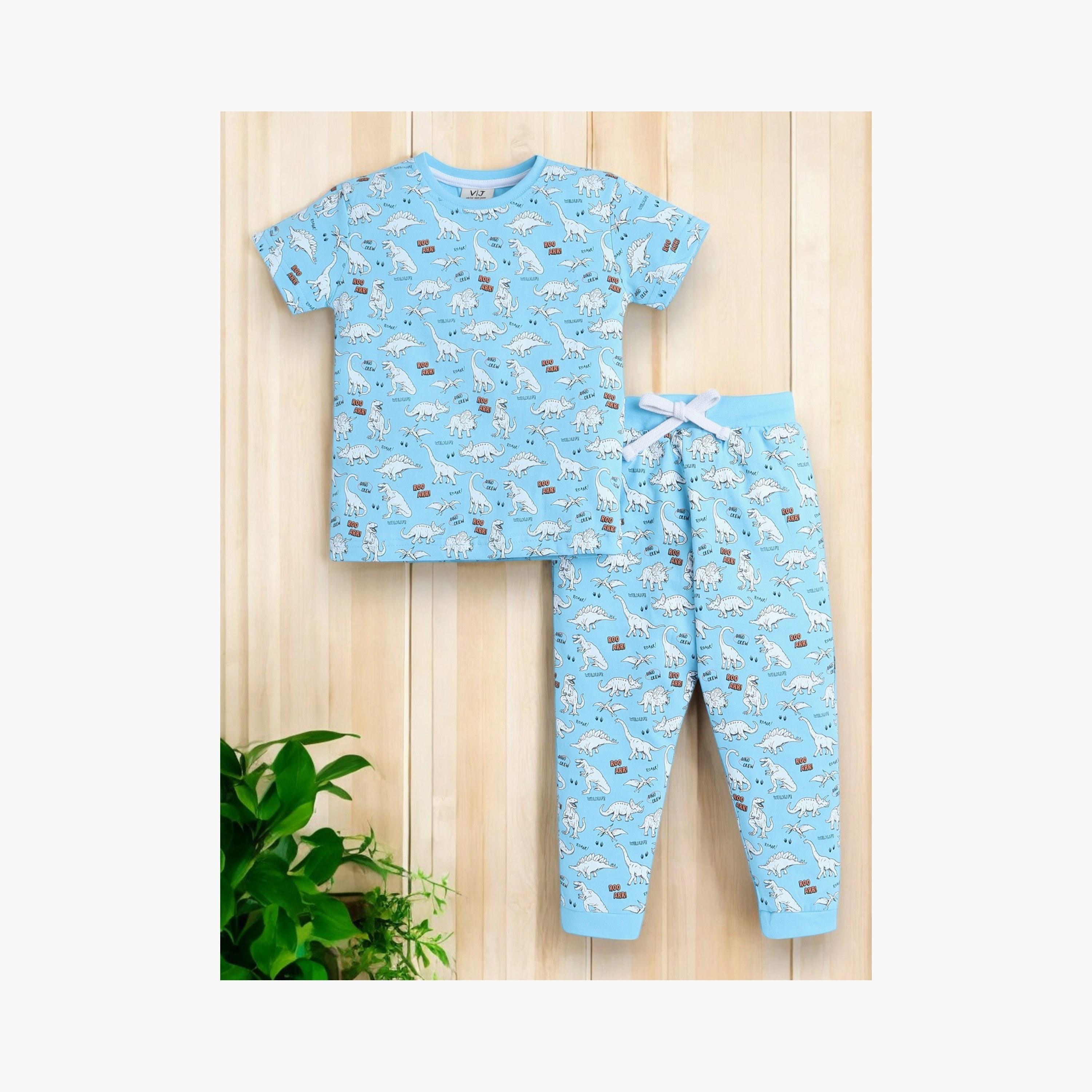 Victor and Jane 2-Piece Printed Short Sleeves T-Shirt with Joggers-boys-clothing-nightwear-image-6