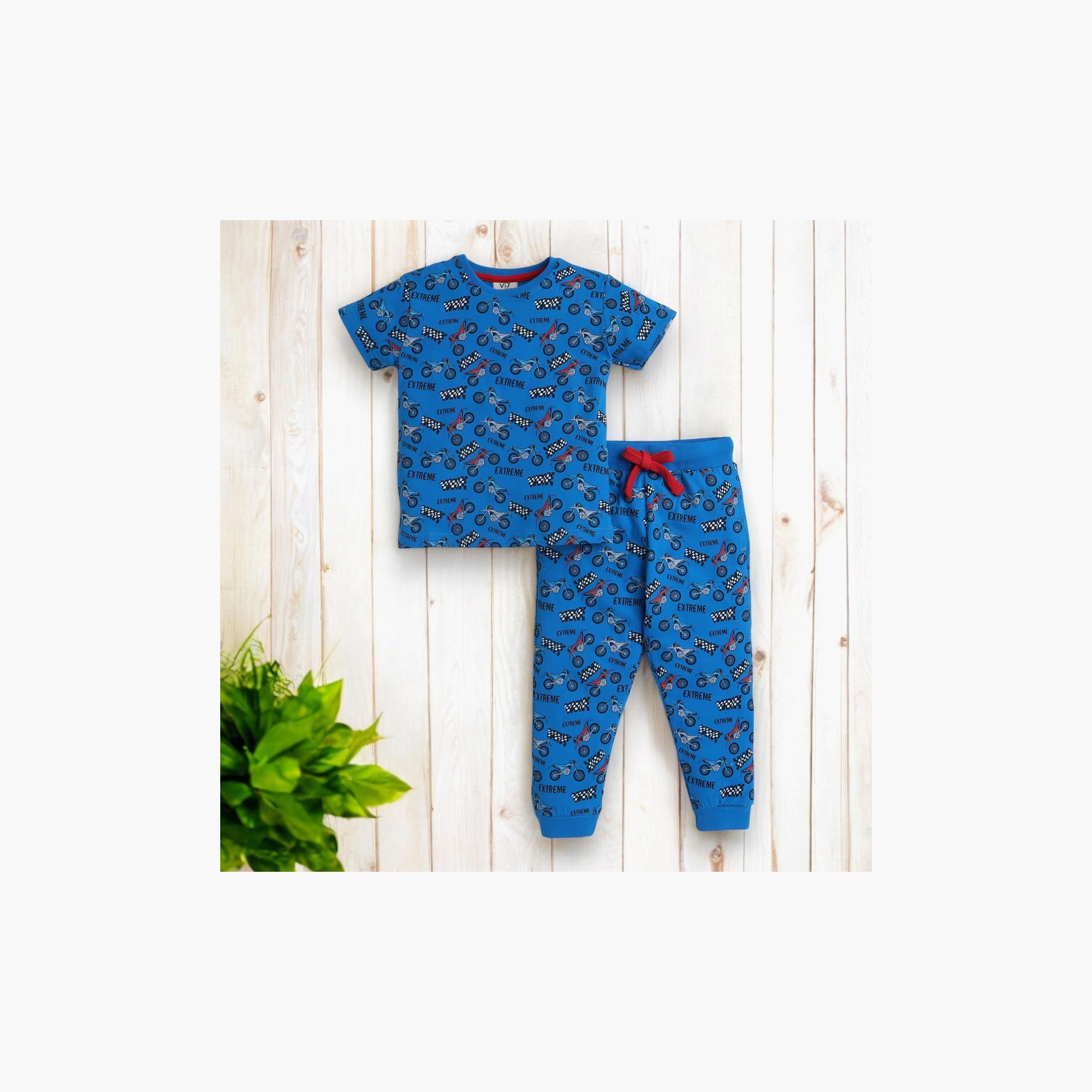 Victor and Jane 2-Piece Printed Short Sleeves T-Shirt with Joggers-boys-clothing-nightwear-image-6