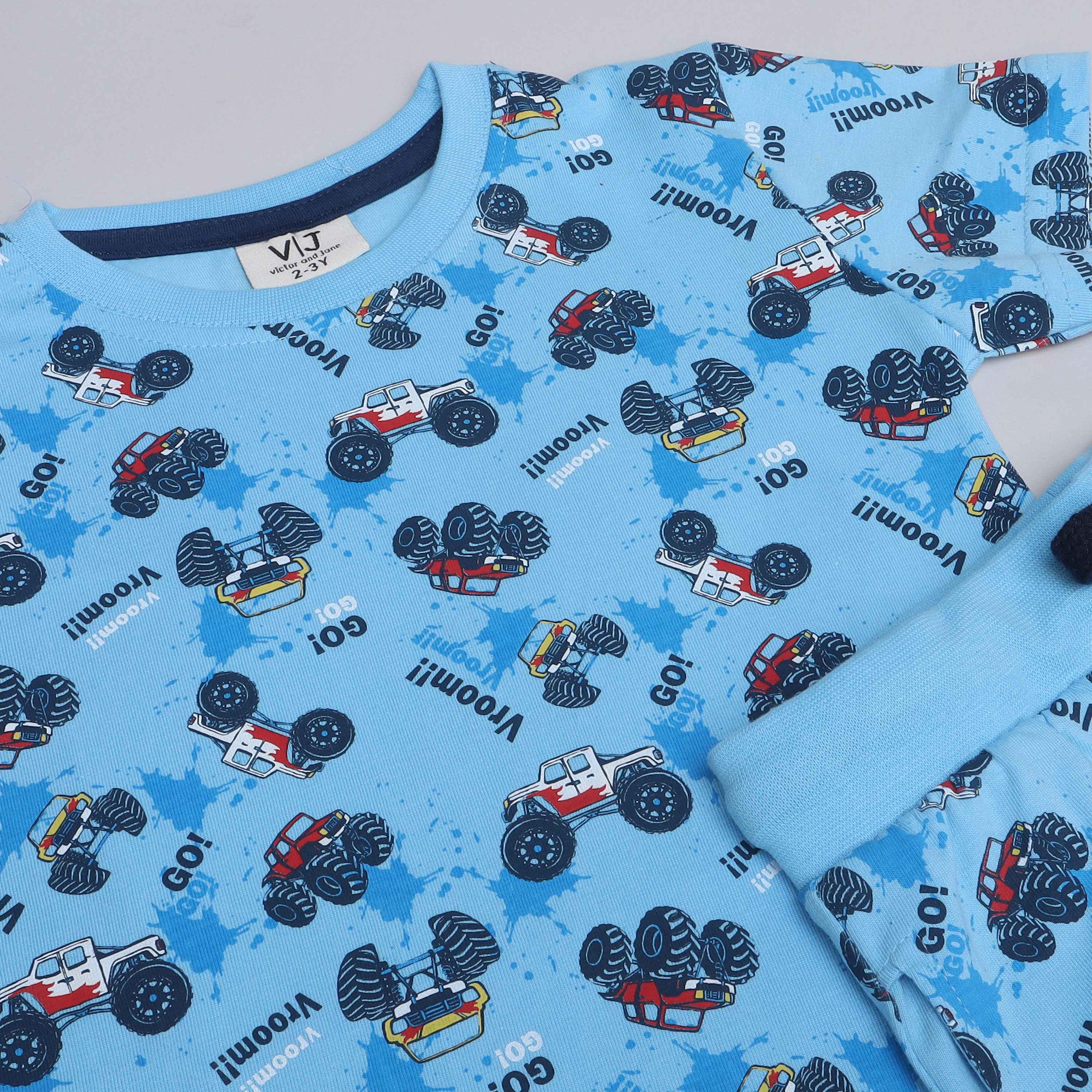 Victor and Jane 2-Piece Printed Short Sleeves T-Shirt with Shorts-boys-clothing-nightwear-image-2