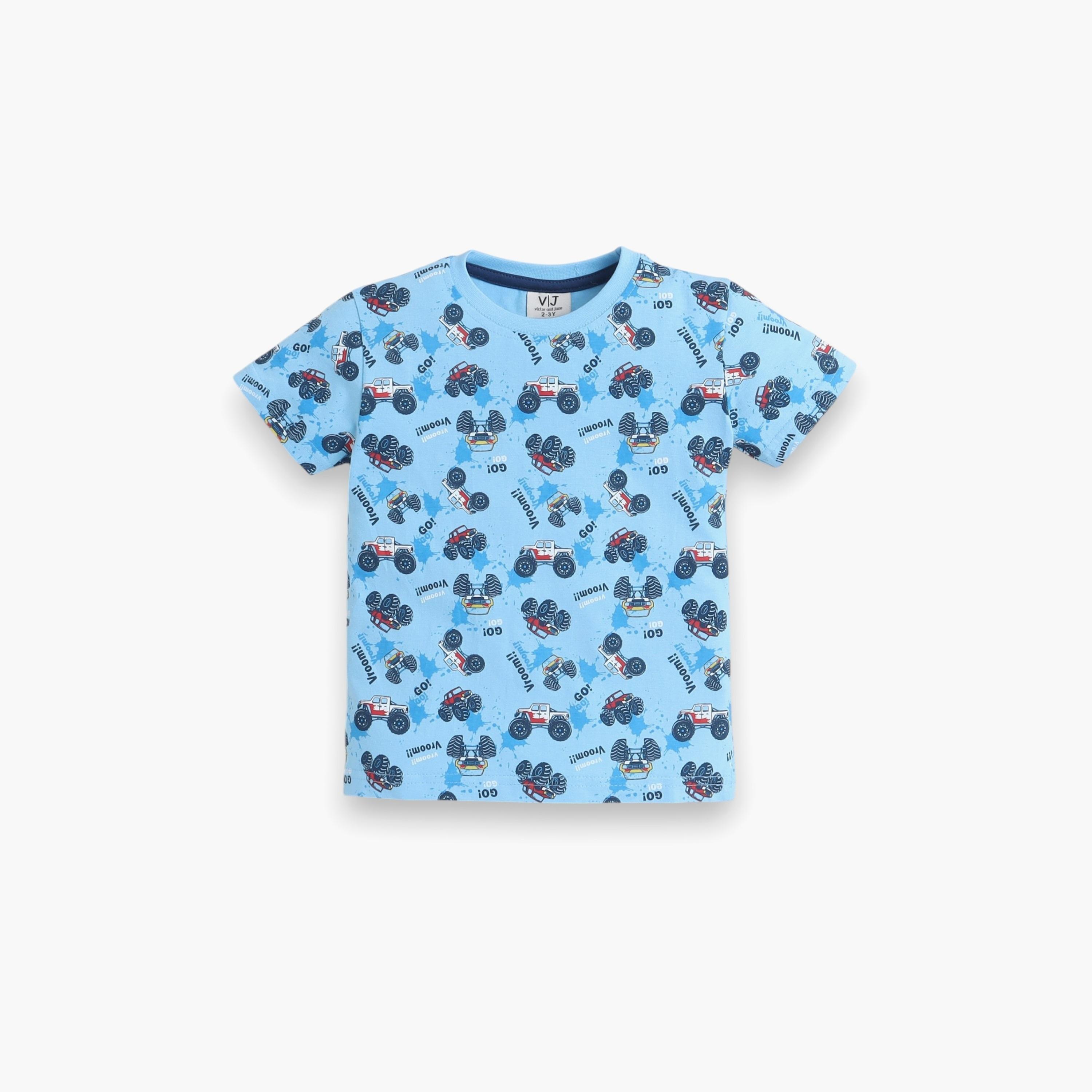 Victor and Jane 2-Piece Printed Short Sleeves T-Shirt with Shorts-boys-clothing-nightwear-image-3