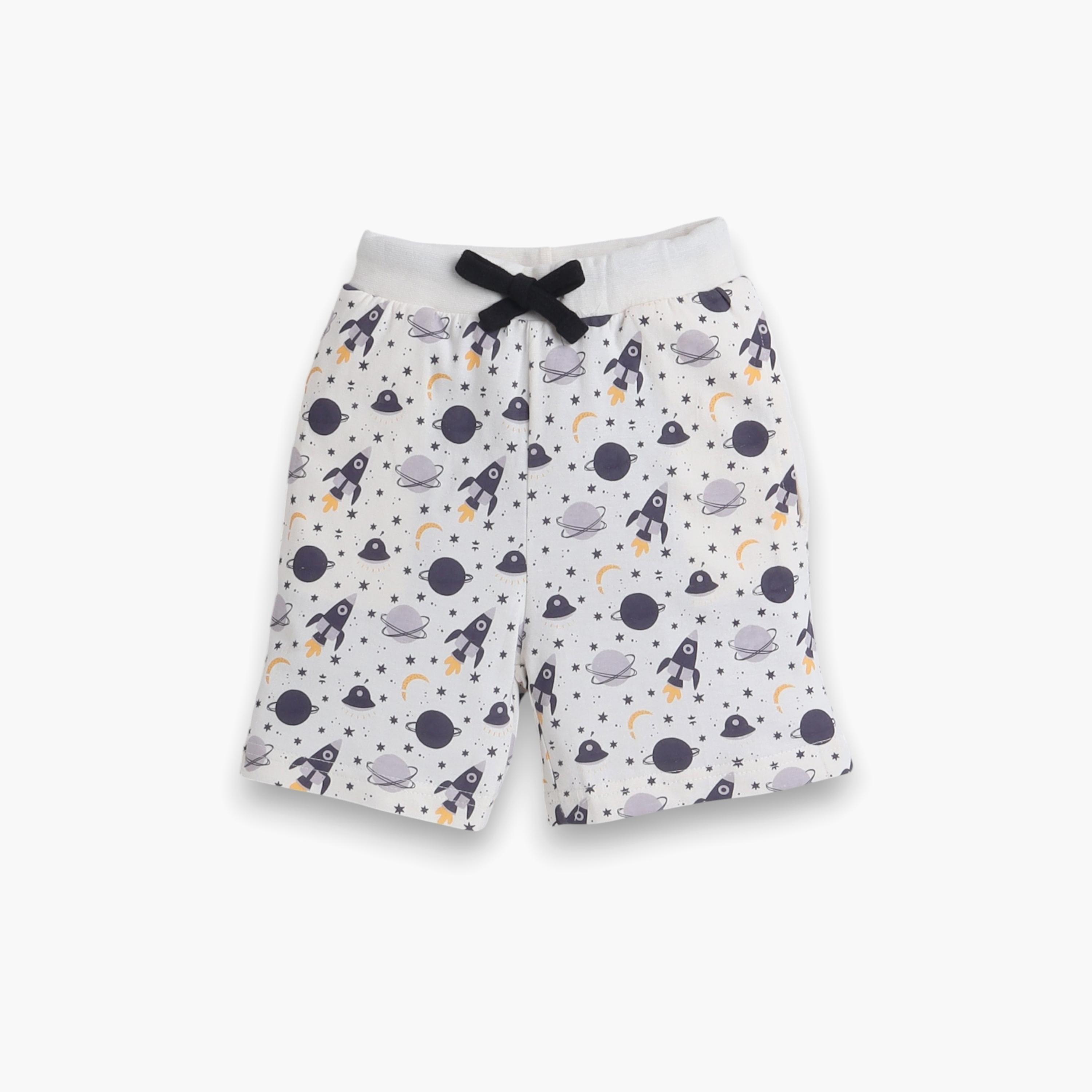 تي شيرت مطبوع بأكمام قصيرة مكون من قطعتين مع شورت من فيكتور اند جين-boys-clothing-nightwear-image-3