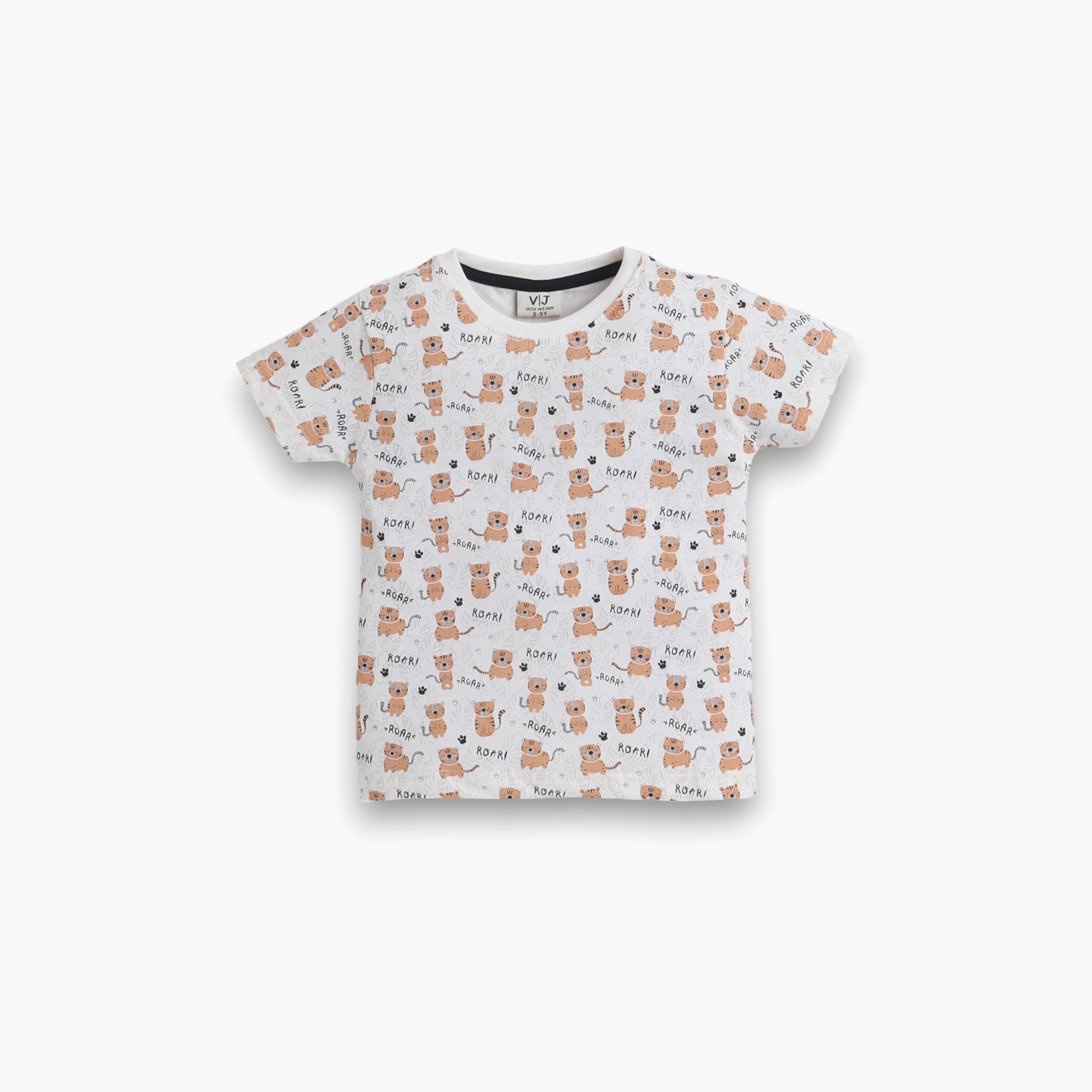 Victor and Jane 2-Piece Printed Short Sleeves T-Shirt with Shorts-boys-clothing-nightwear-image-2