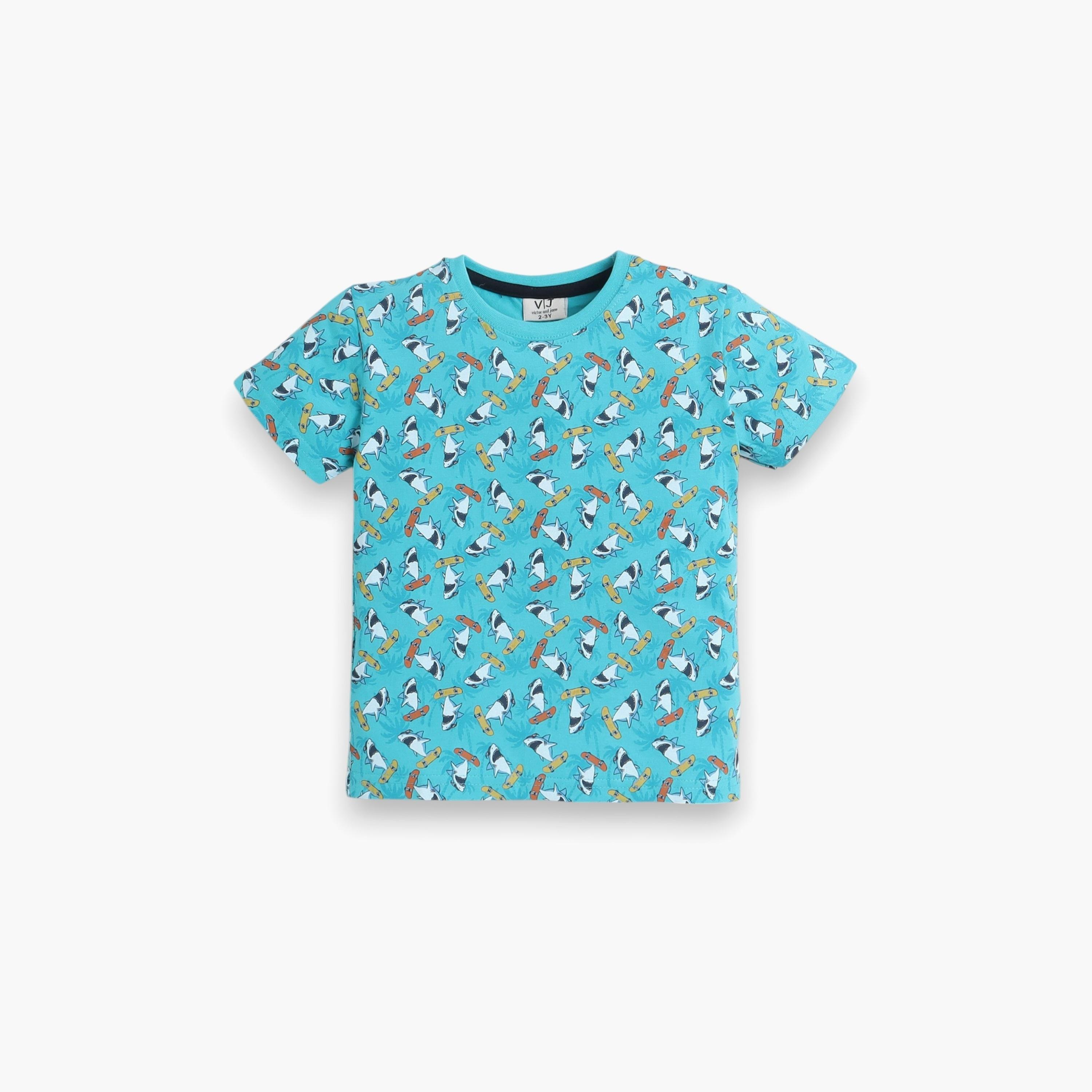 Victor and Jane 2-Piece Printed Short Sleeves T-Shirt with Shorts-boys-clothing-nightwear-image-3