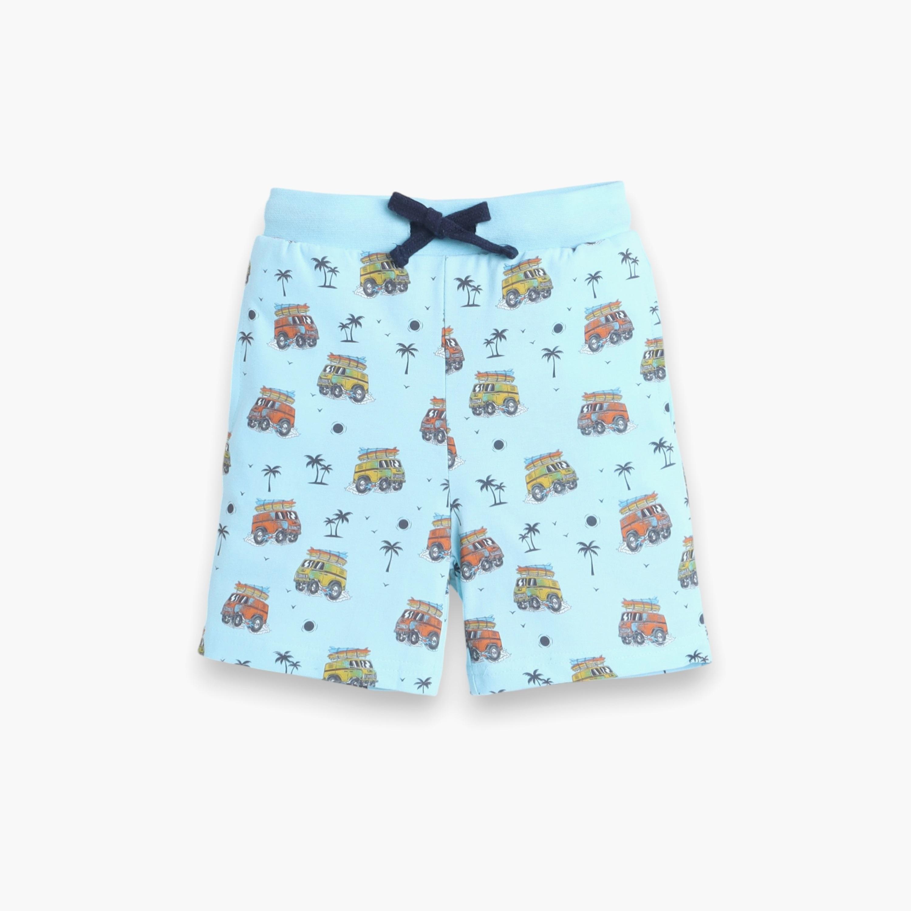 تي شيرت مطبوع بأكمام قصيرة مكون من قطعتين مع شورت من فيكتور اند جين-boys-clothing-nightwear-image-3