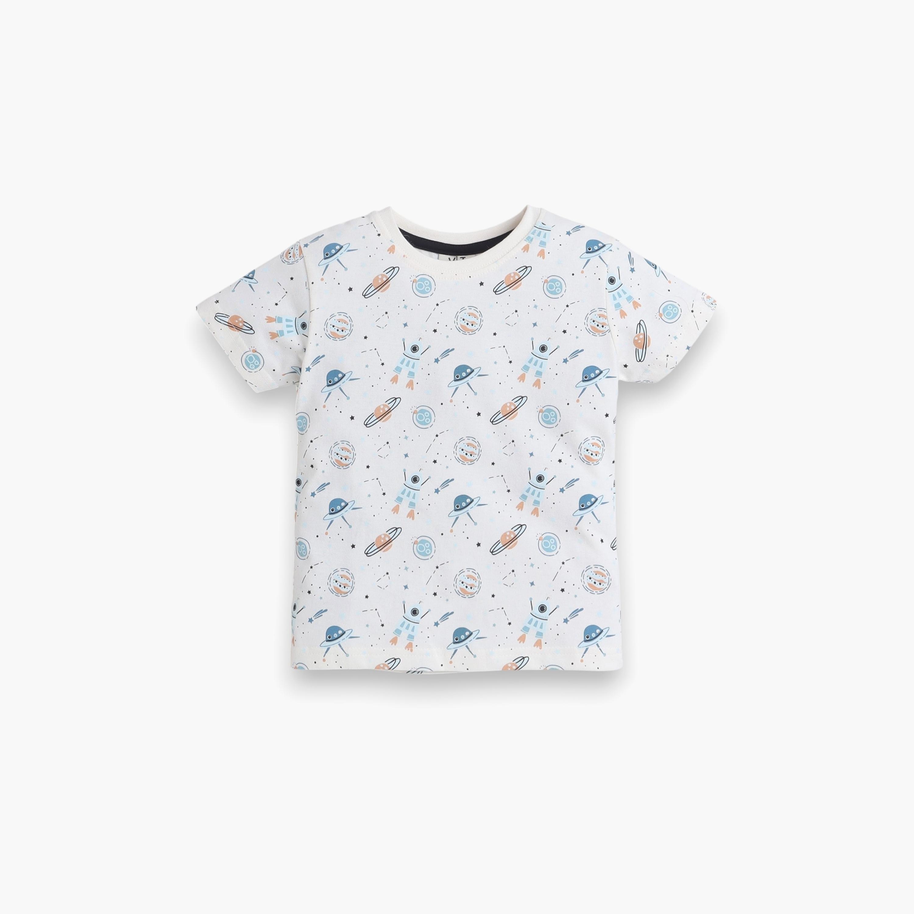 Victor and Jane 2-Piece Printed Short Sleeves T-Shirt with Shorts-boys-clothing-nightwear-image-3