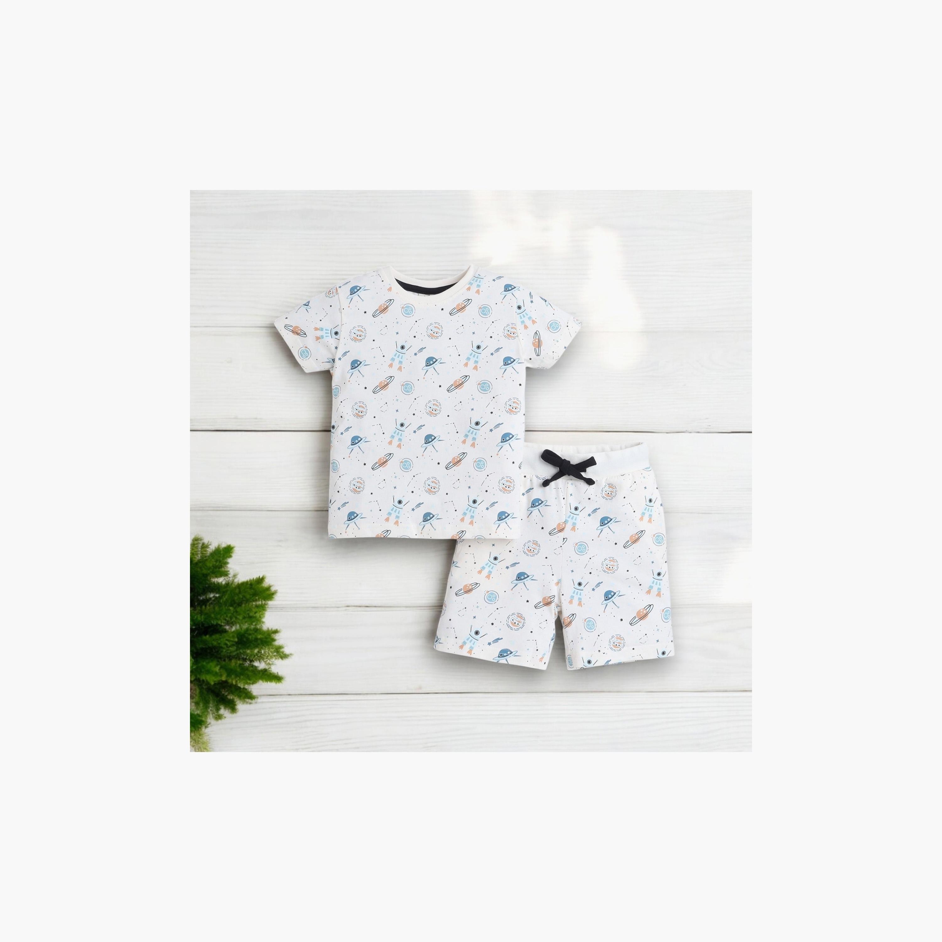Victor and Jane 2-Piece Printed Short Sleeves T-Shirt with Shorts-boys-clothing-nightwear-image-5