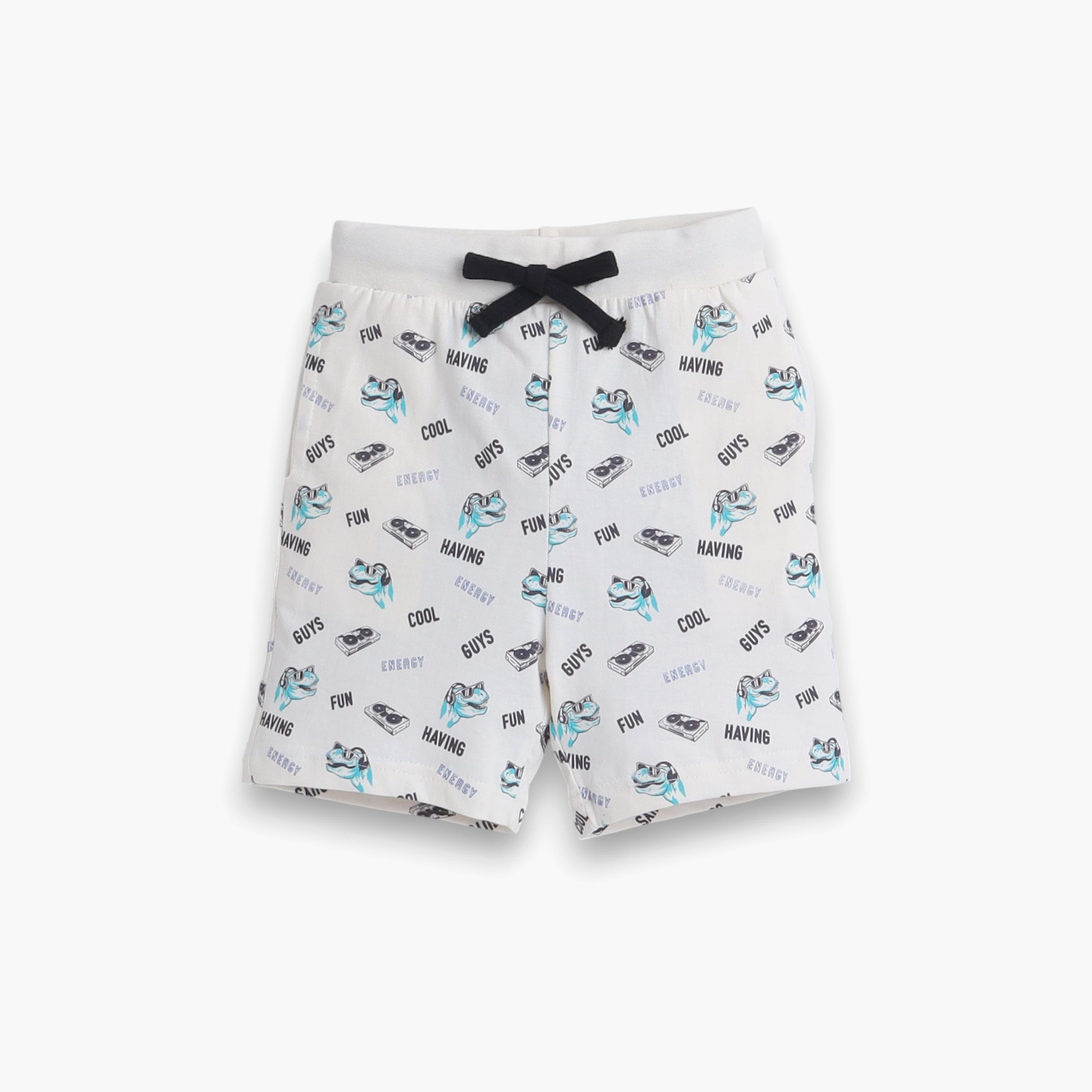 تي شيرت مطبوع بأكمام قصيرة مكون من قطعتين مع شورت من فيكتور اند جين-boys-clothing-nightwear-image-3