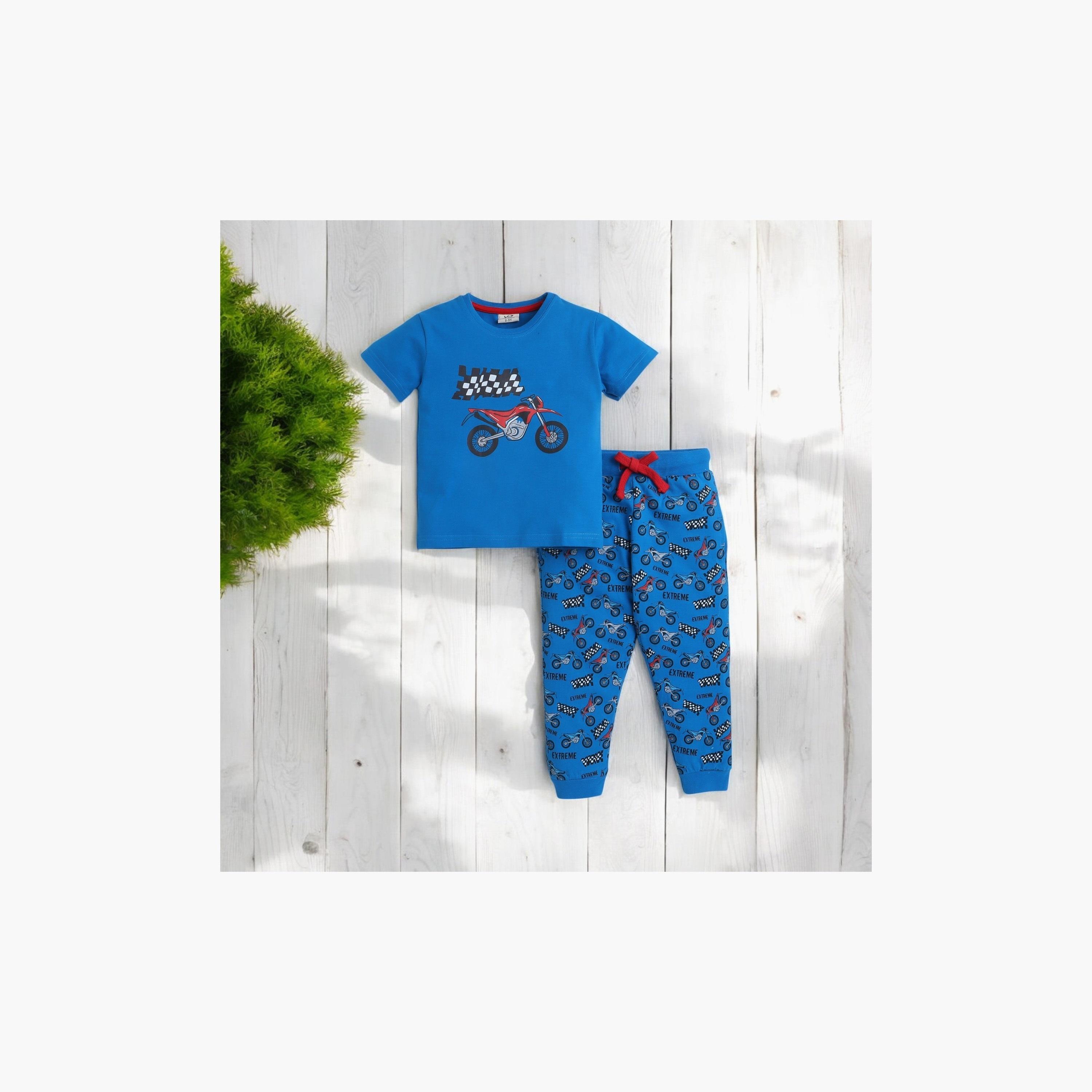 Victor and Jane 2-Piece Printed Short Sleeves T-Shirt with Joggers-boys-clothing-nightwear-image-5