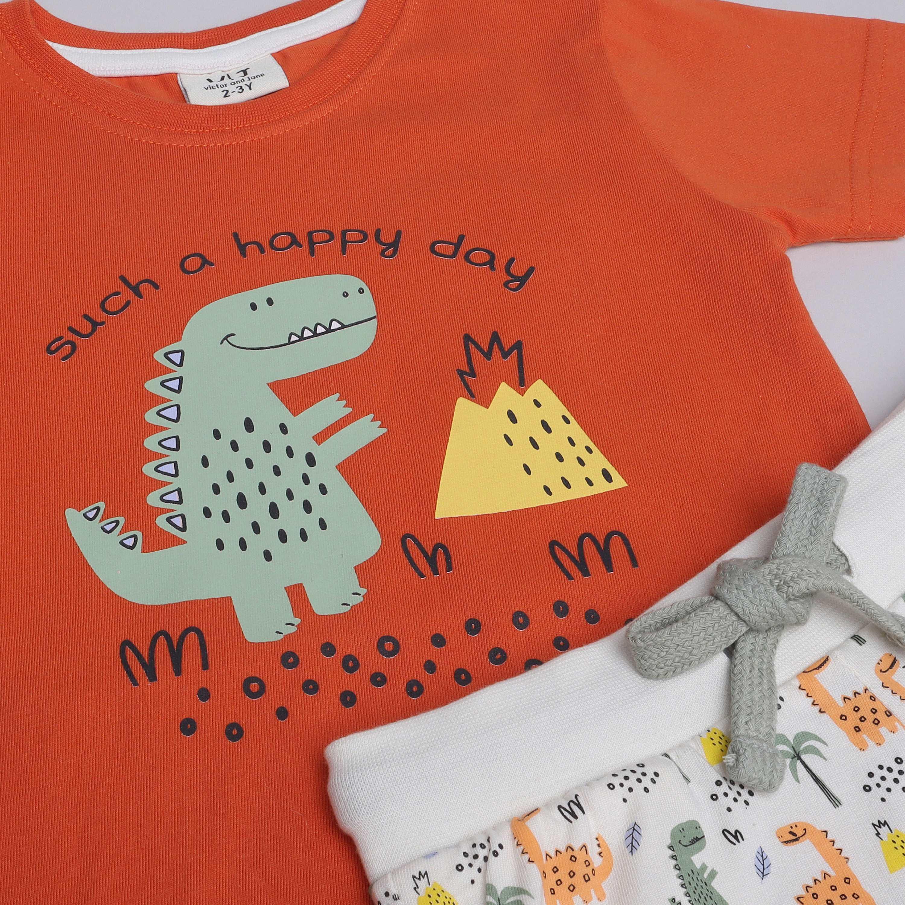 Victor and Jane 2-Piece Printed Short Sleeves T-Shirt with Joggers-boys-clothing-nightwear-image-2