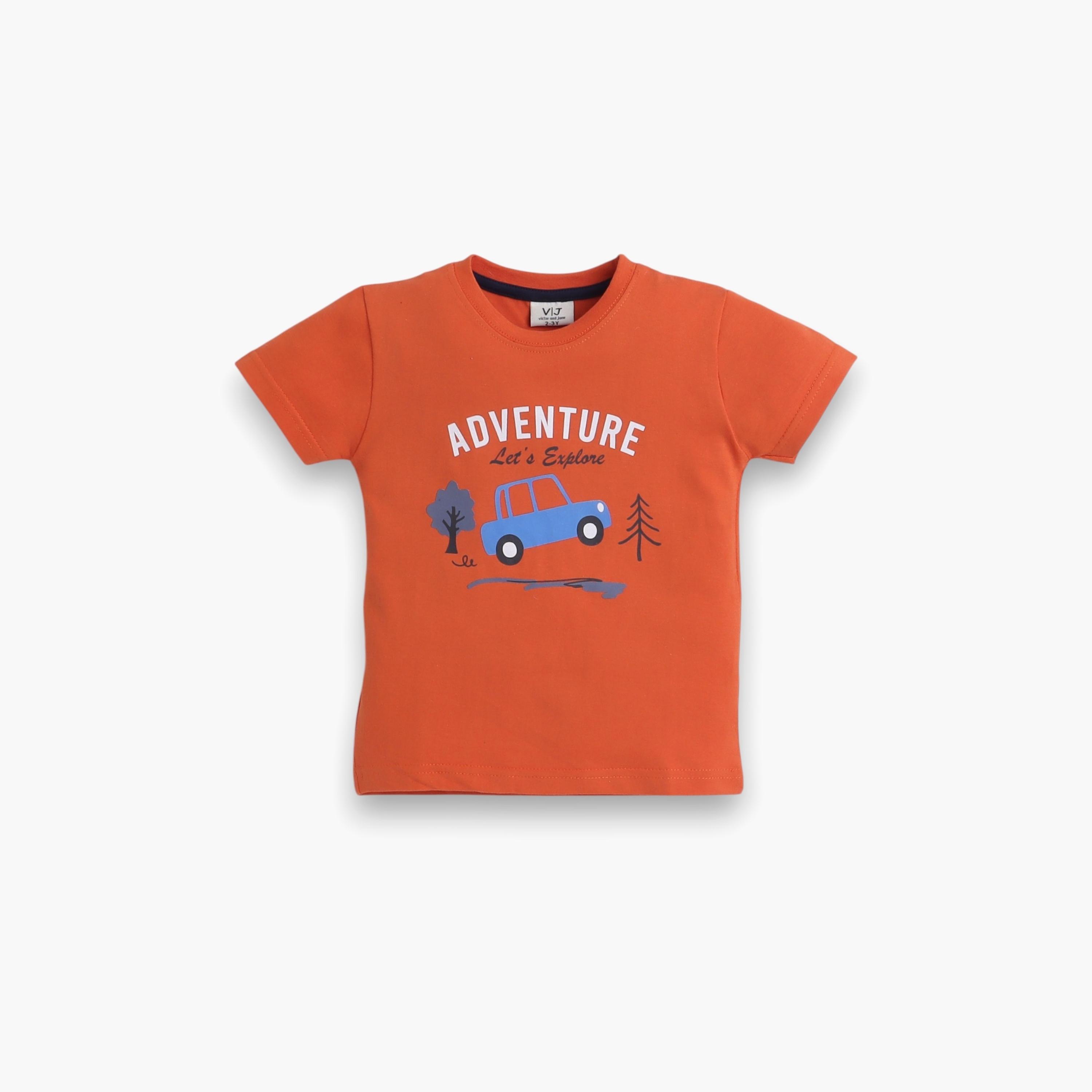 Victor and Jane 2-Piece Printed Short Sleeves T-Shirt with Joggers-boys-clothing-nightwear-image-2