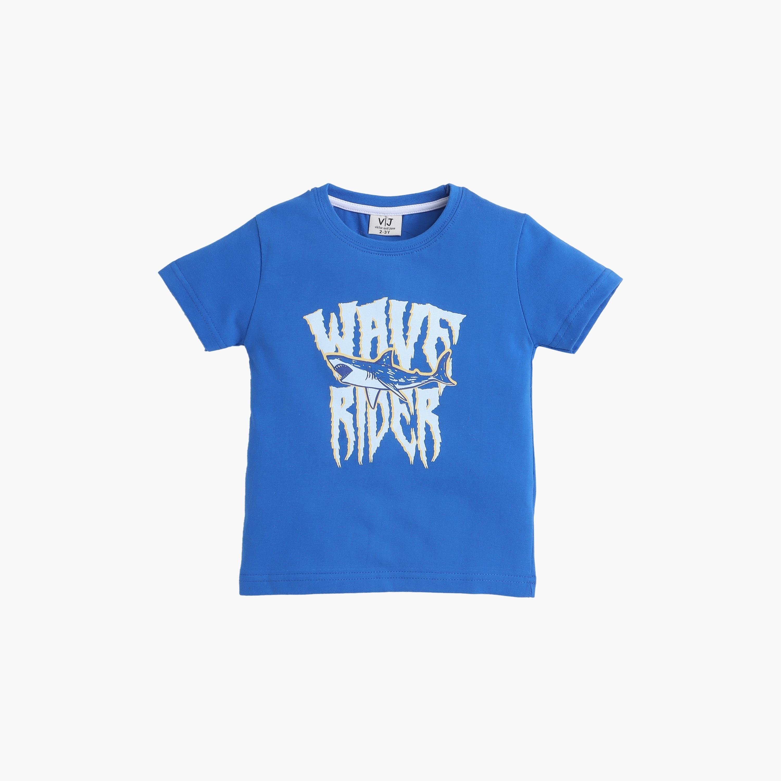 تي شيرت مطبوع بأكمام قصيرة مكون من قطعتين مع بنطال رياضي من فيكتور اند جين-boys-clothing-nightwear-image-2