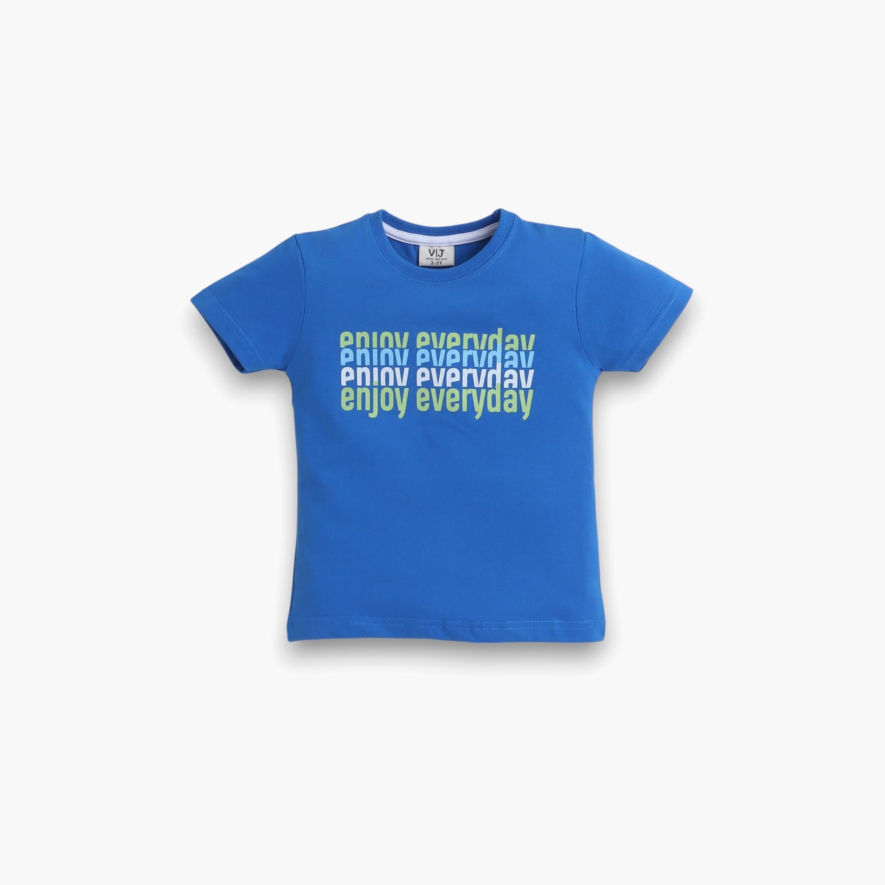 تي شيرت مطبوع بأكمام قصيرة مكون من قطعتين مع شورت من فيكتور اند جين-boys-clothing-nightwear-image-2