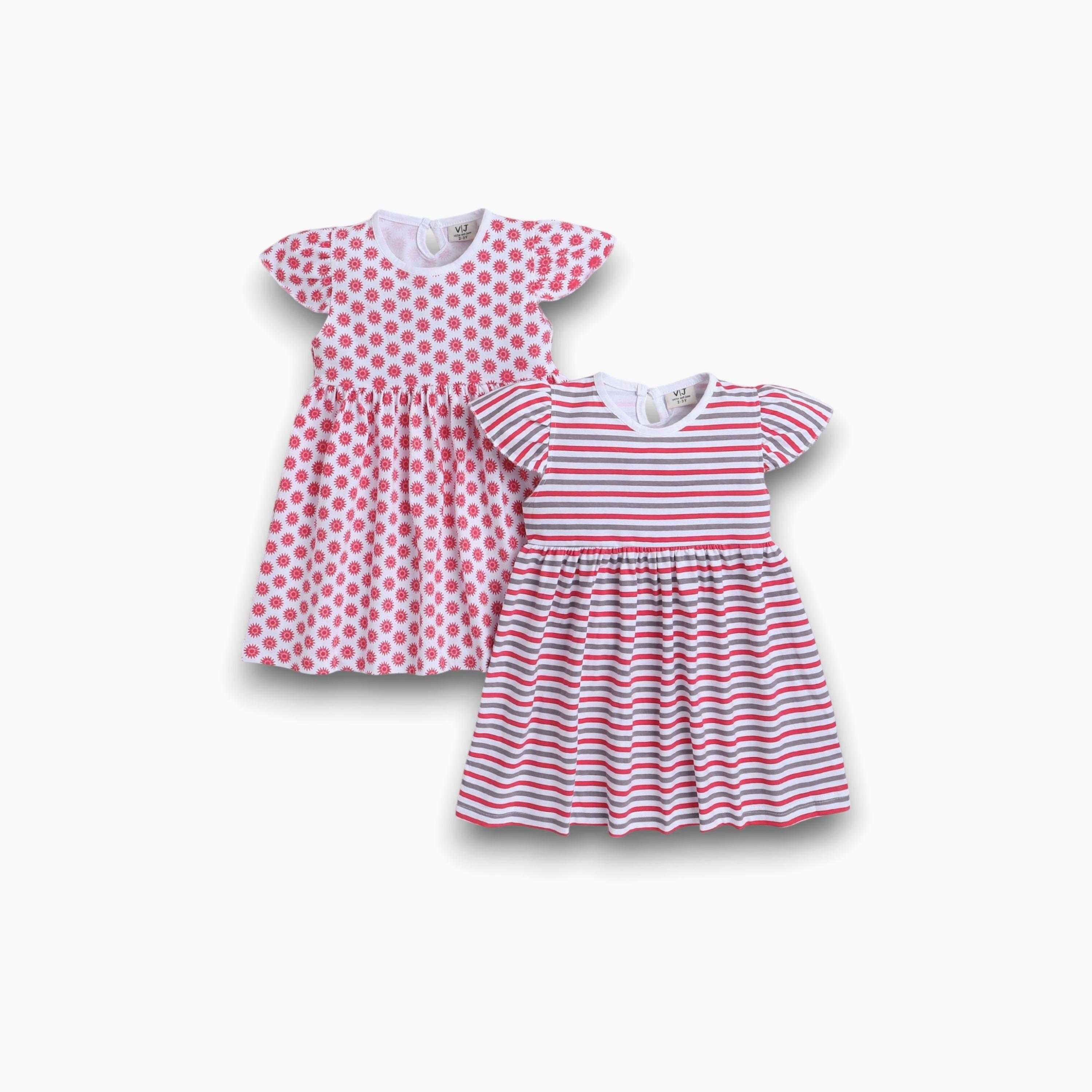 Victor and Jane 2-Piece Printed Cap Sleeves Dresses-girls-clothing-multipacks-image-1