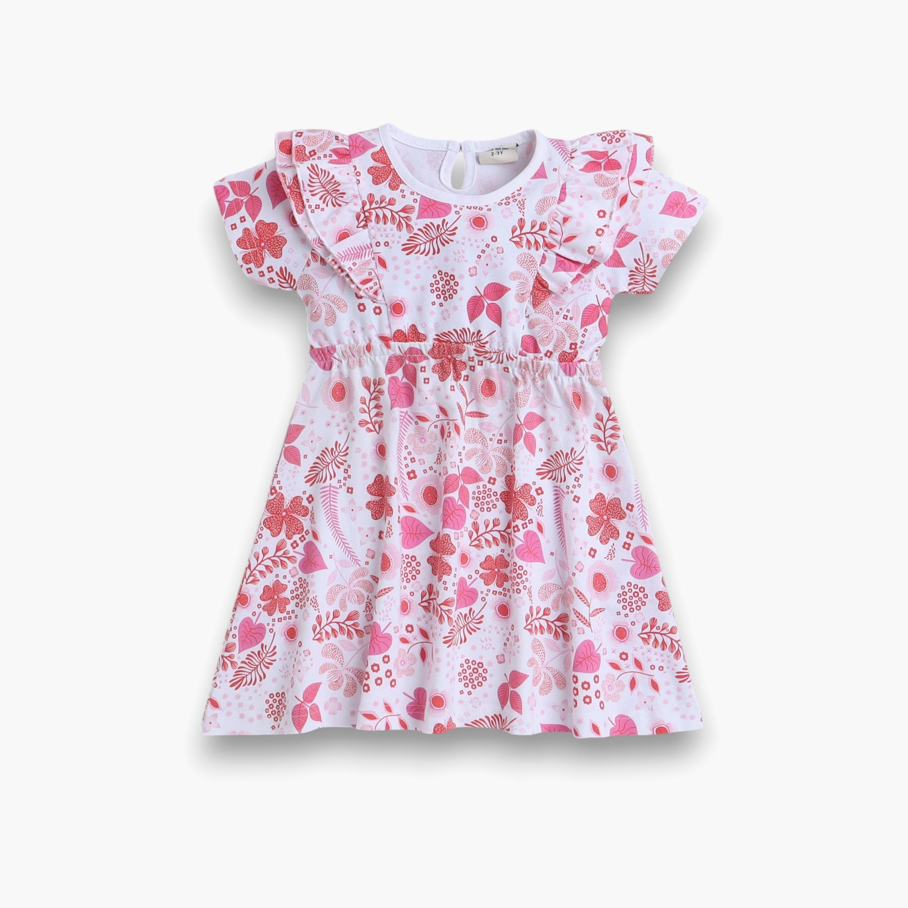 فستانان من قطعتين بطبعة زهور وأكمام قصيرة من فيكتور اند جين-girls-clothing-multipacks-image-4