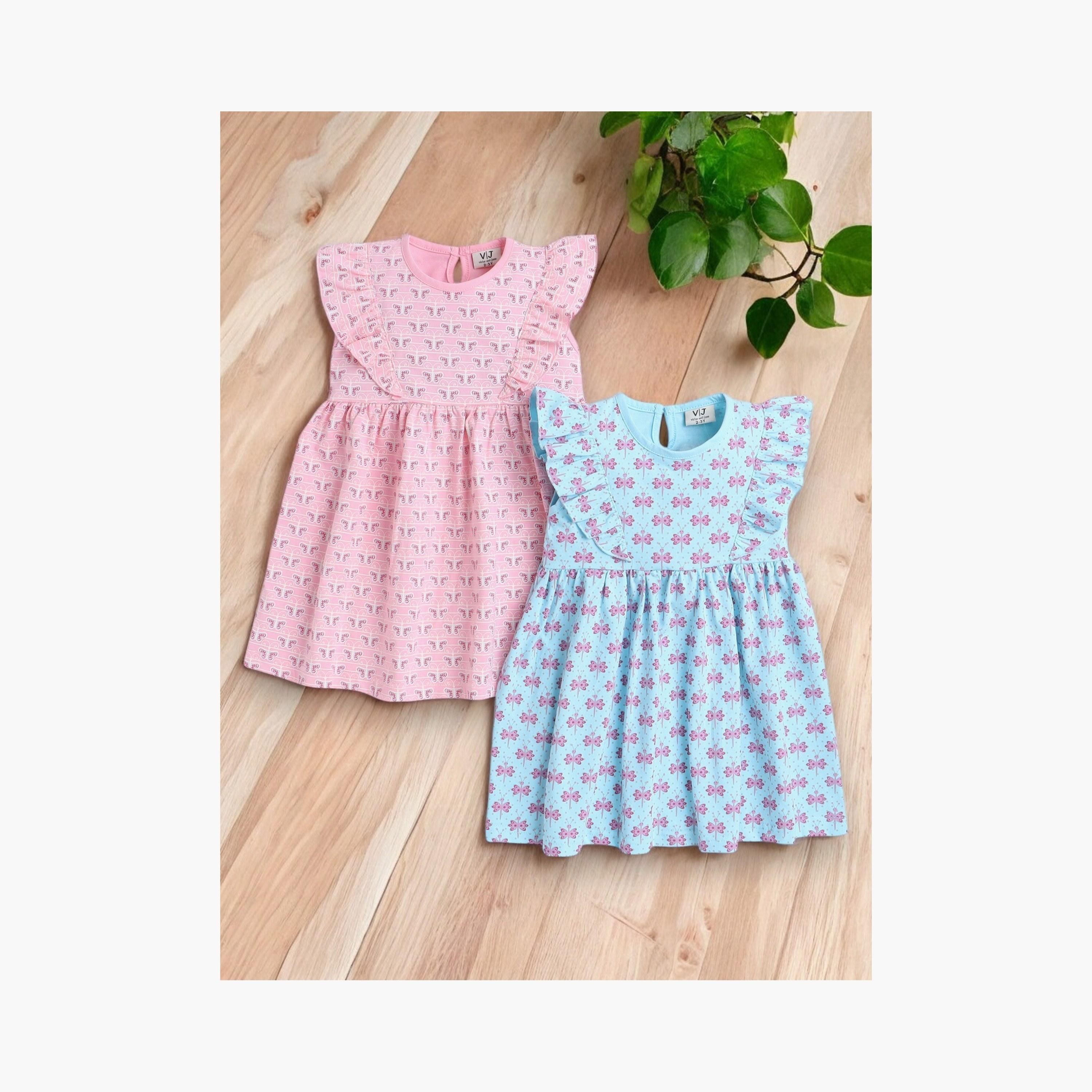Victor and Jane 2-Piece Floral Printed Cap Sleeves Dresses-girls-clothing-multipacks-image-4