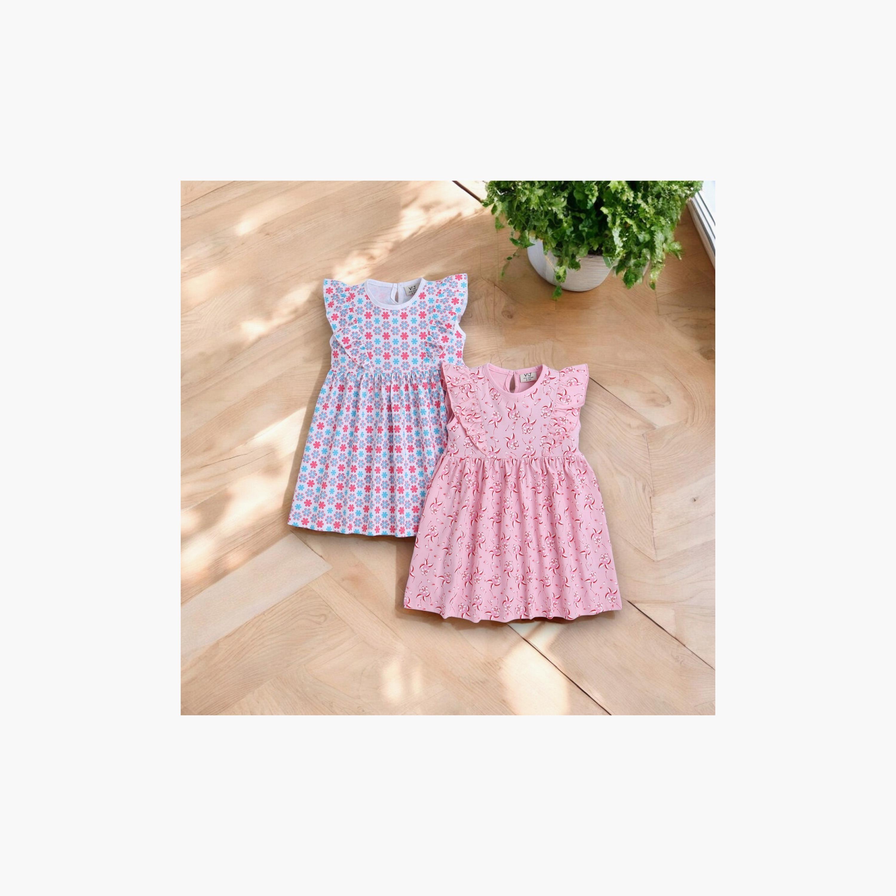 Victor and Jane 2-Piece Floral Printed Cap Sleeves Dresses-girls-clothing-multipacks-image-6