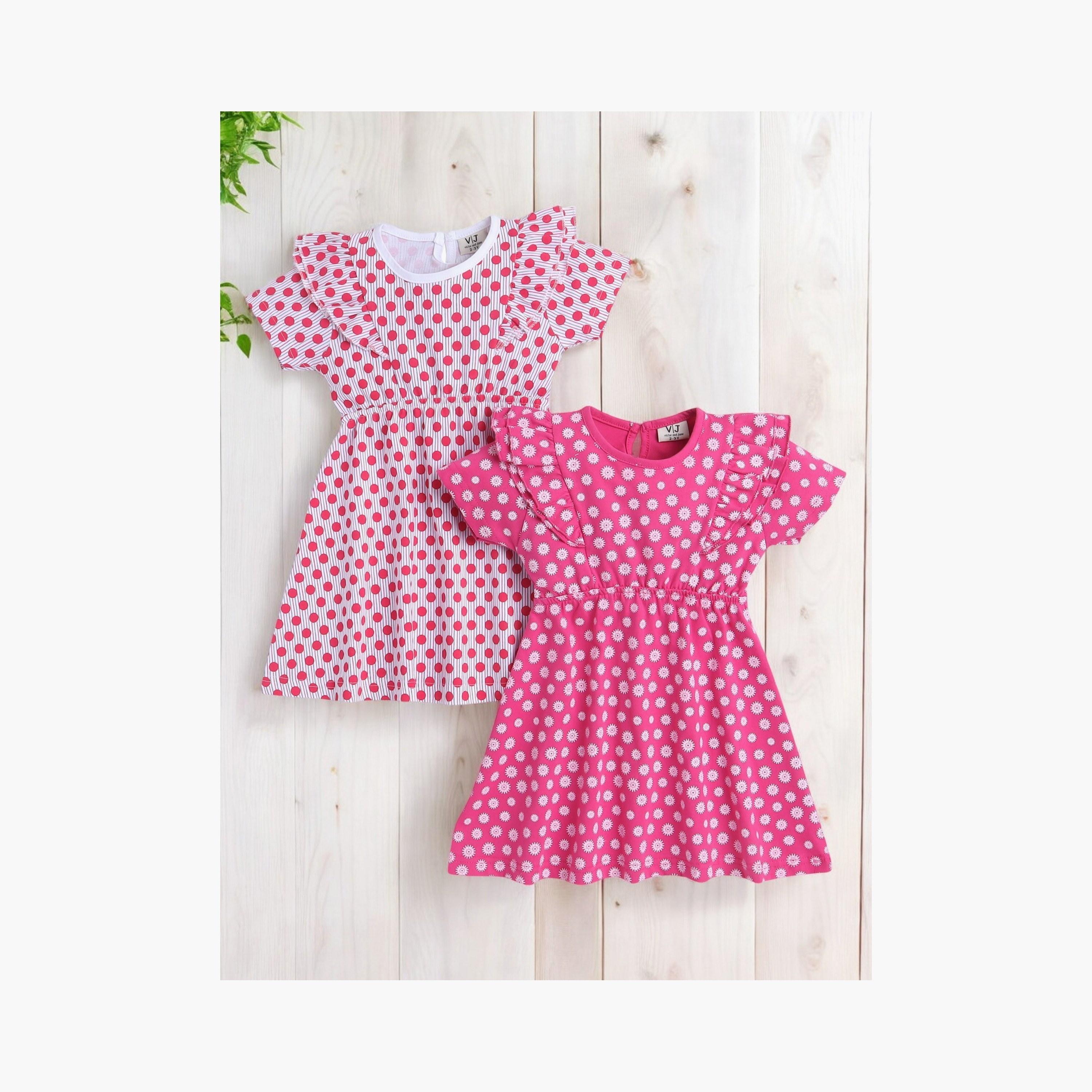 Victor and Jane 2-Piece Floral Printed Short Sleeves Dresses-girls-clothing-multipacks-image-3