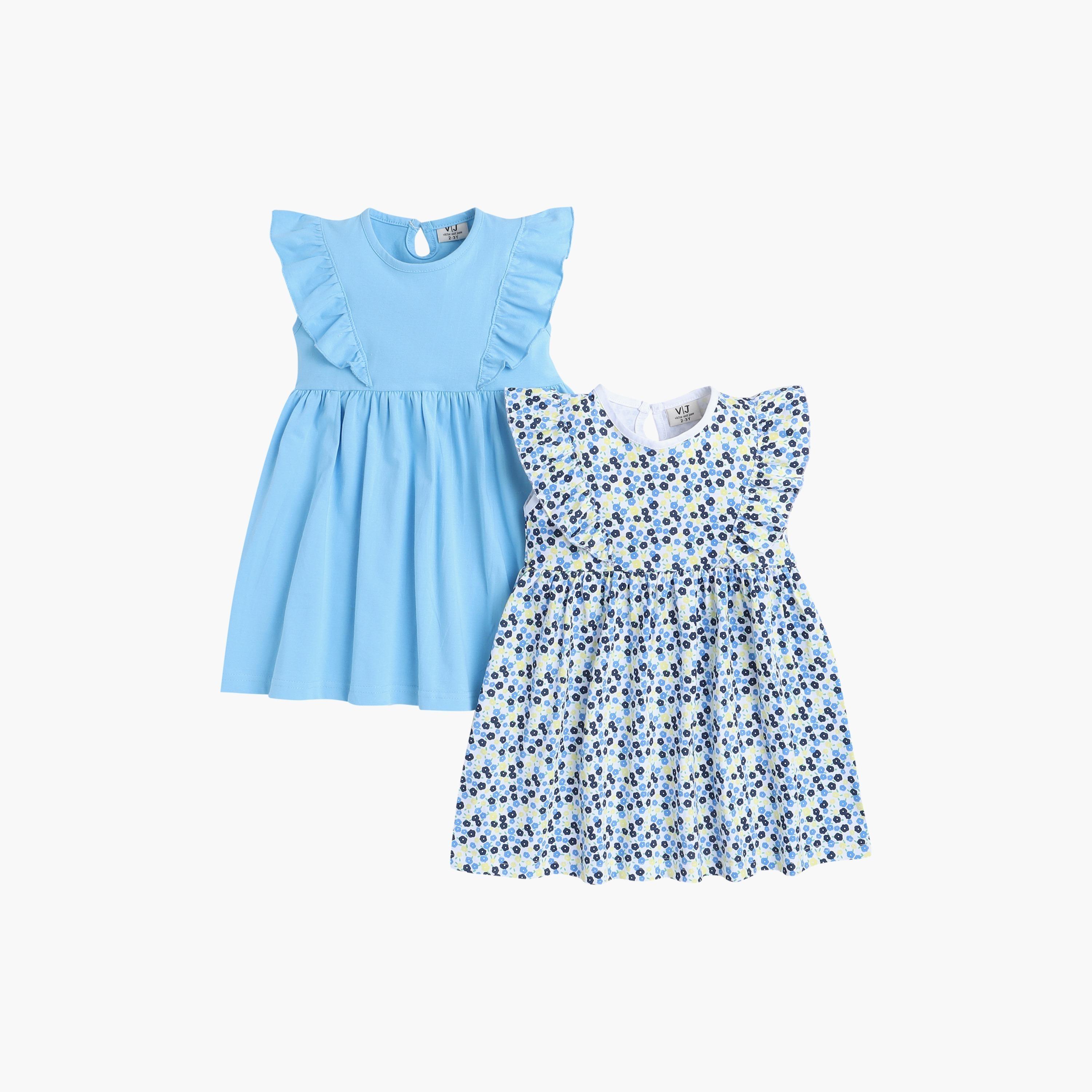 Victor and Jane 2-Piece Floral Printed Cap Sleeves Dresses-girls-clothing-dressesandjumpsuits-image-1