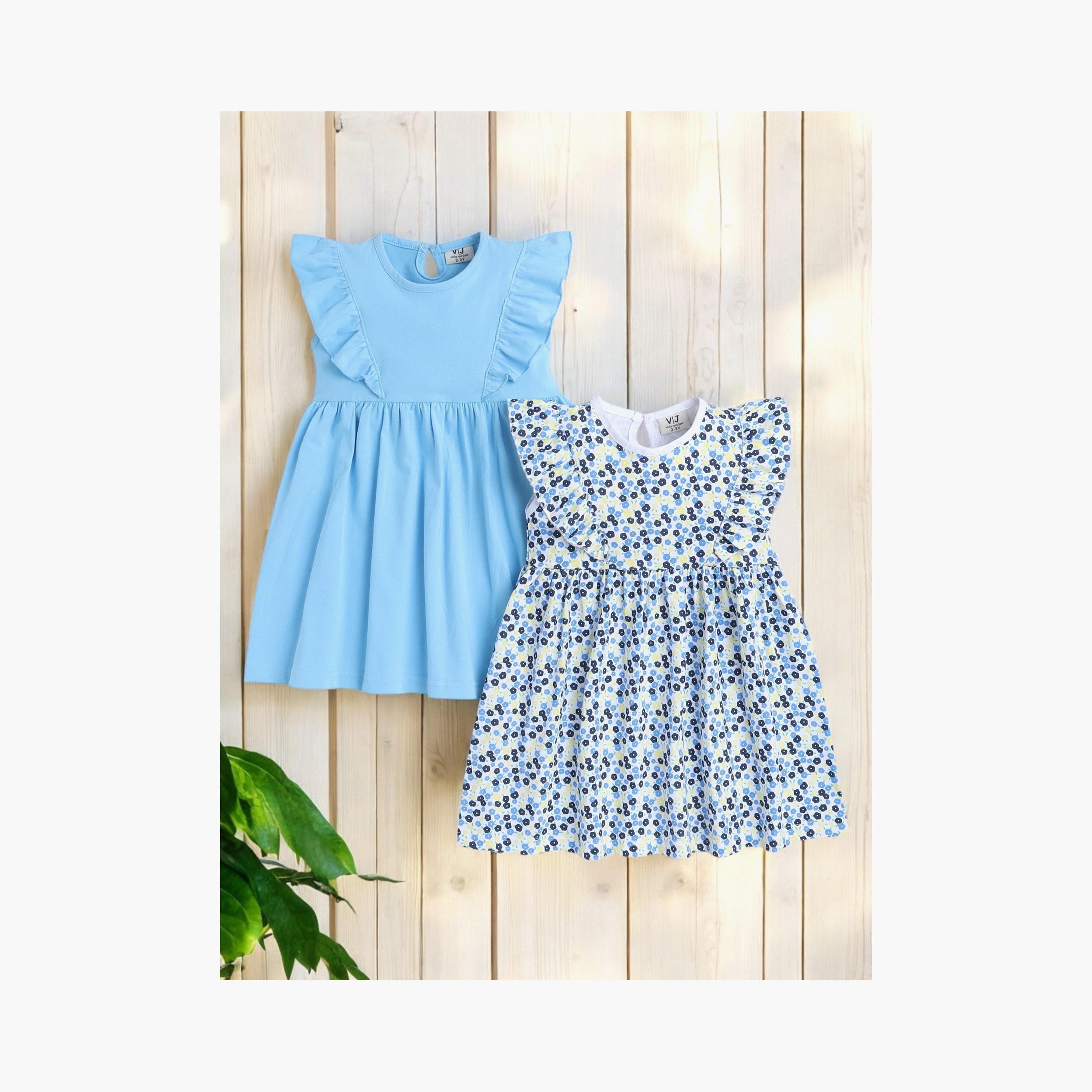 Victor and Jane 2-Piece Floral Printed Cap Sleeves Dresses-girls-clothing-dressesandjumpsuits-image-4