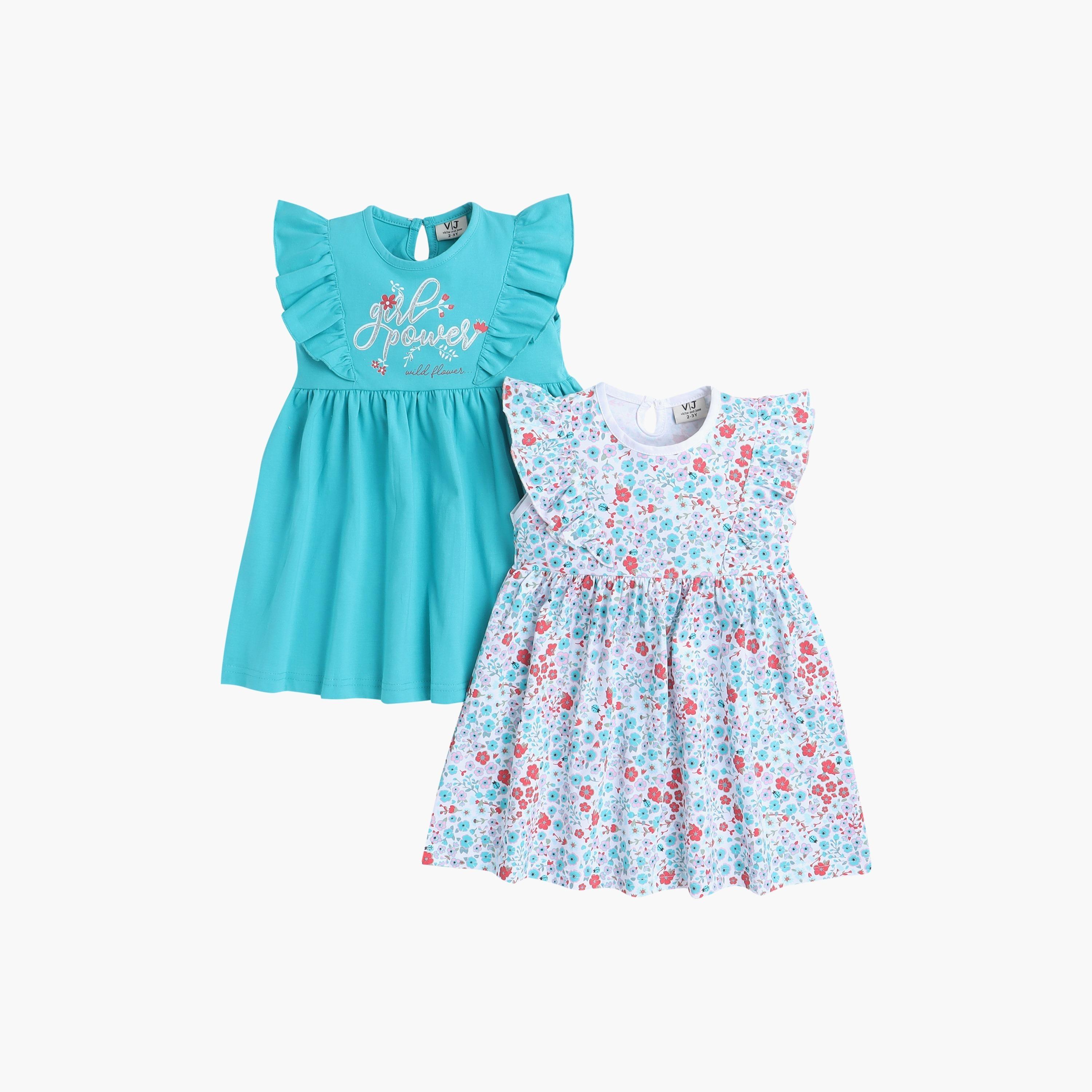 Victor and Jane 2-Piece Floral Printed Cap Sleeves Dresses-girls-clothing-dressesandjumpsuits-image-1